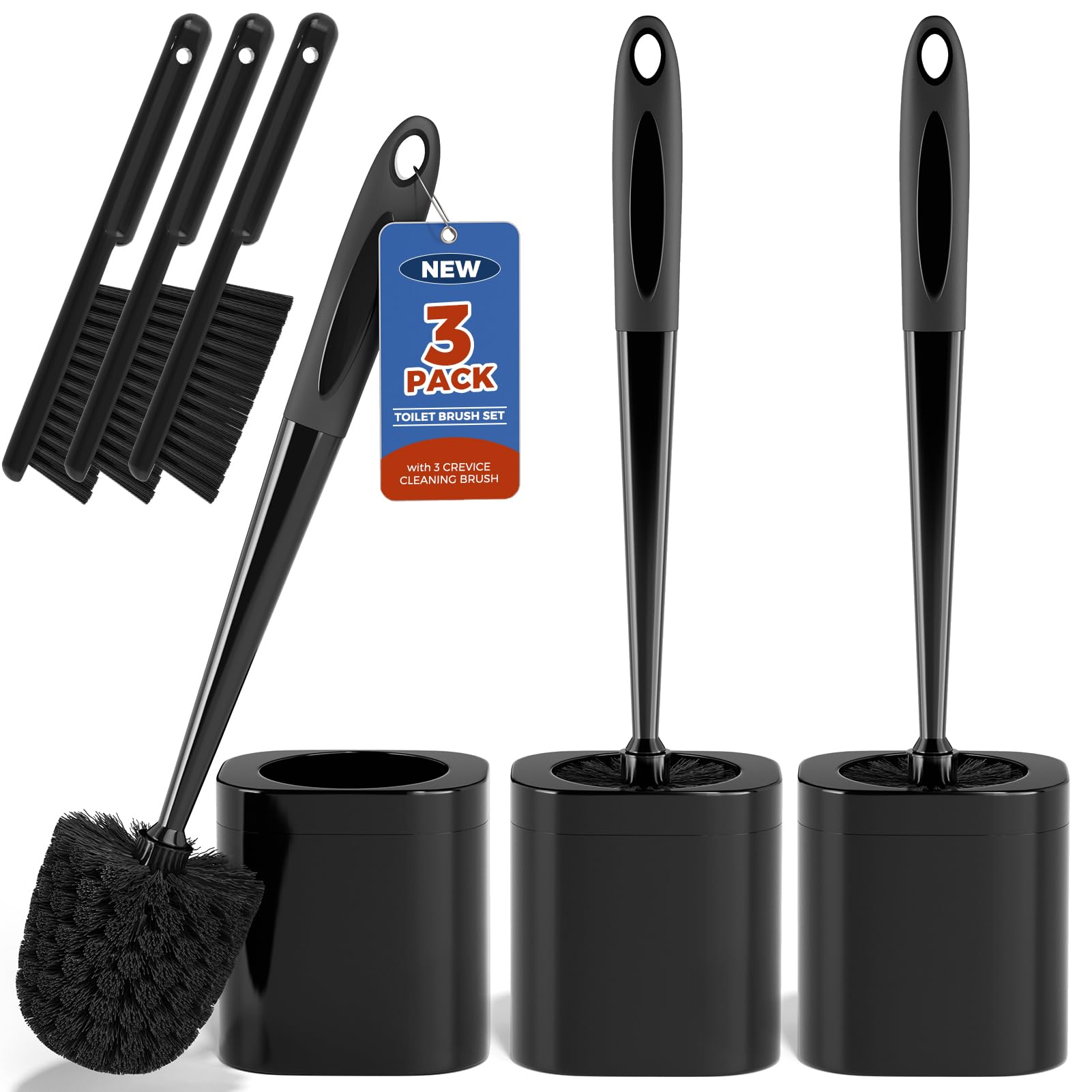 Toilet Brush and Holder Set (3 Count)