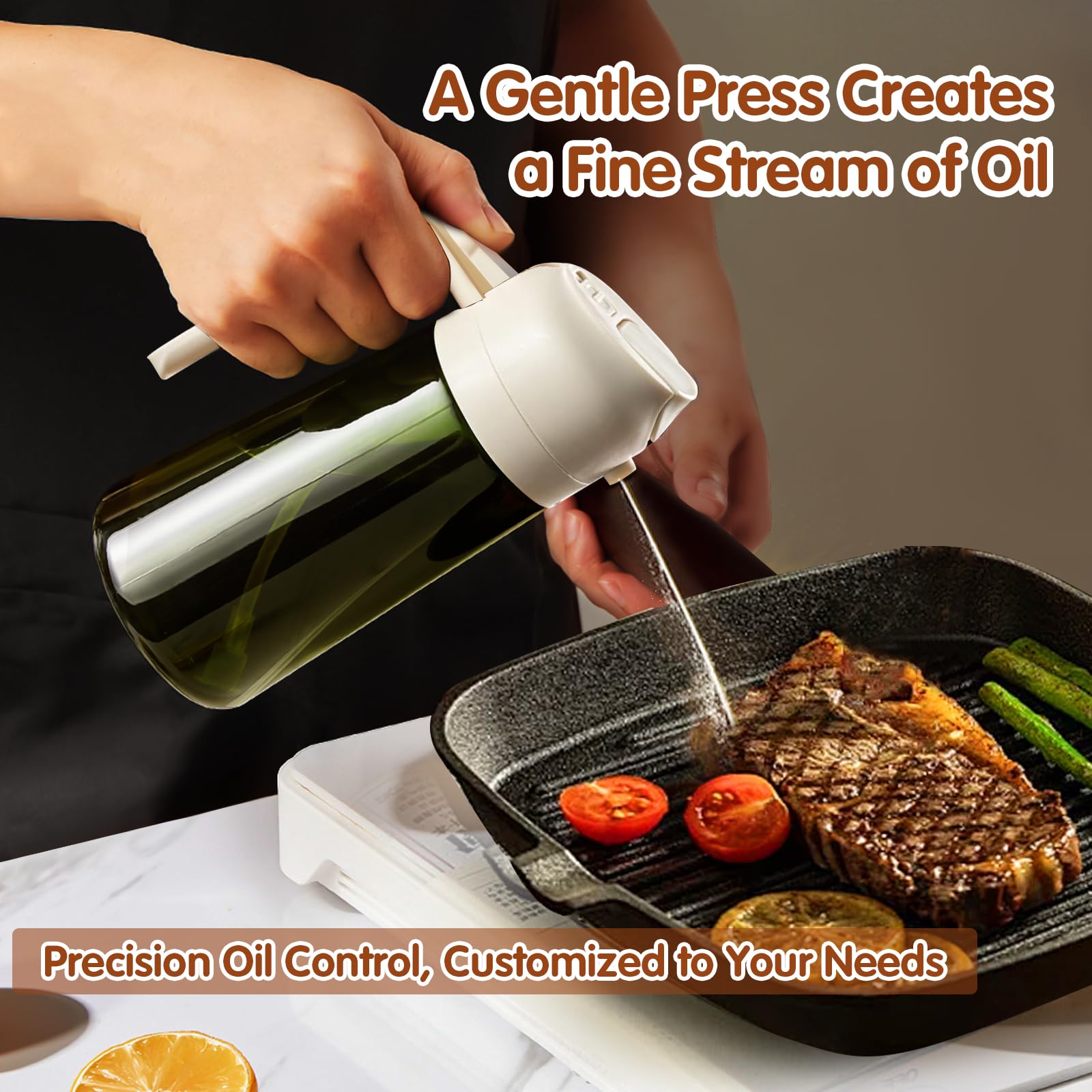2PCS 16oz 470ml Oil Sprayer for Cooking with Stickers