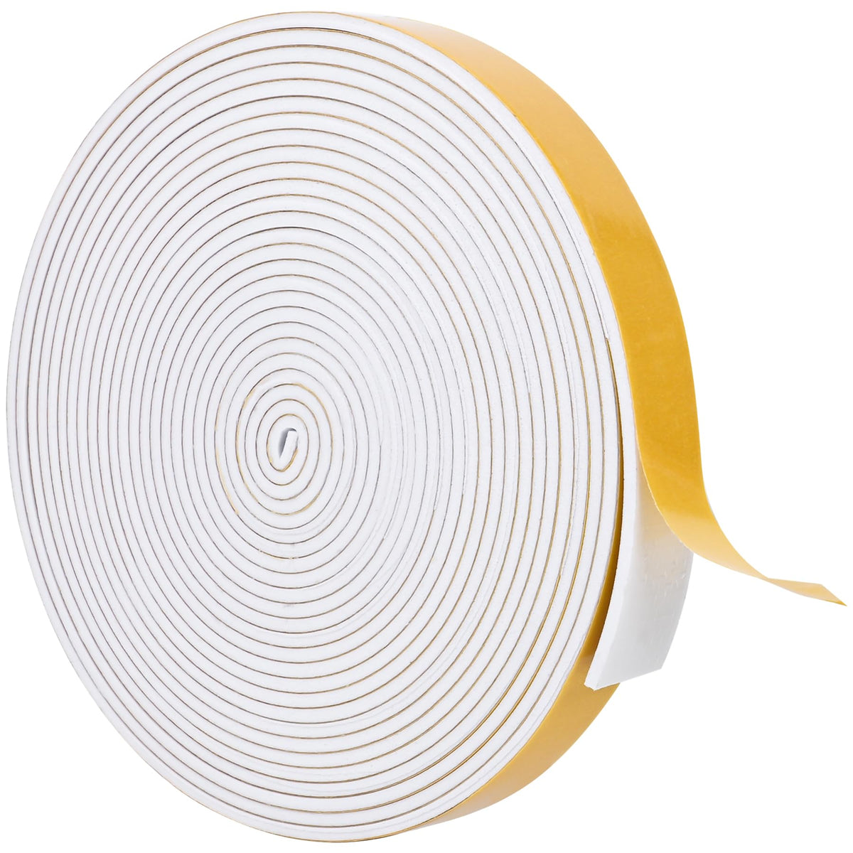 White Door Window Weather Stripping Self Adhesive Foam Tape High Density Foam Sealing Strip Window Insulation Weatherproof Gasket Tape for Doors and Windows (16.5 Foot)