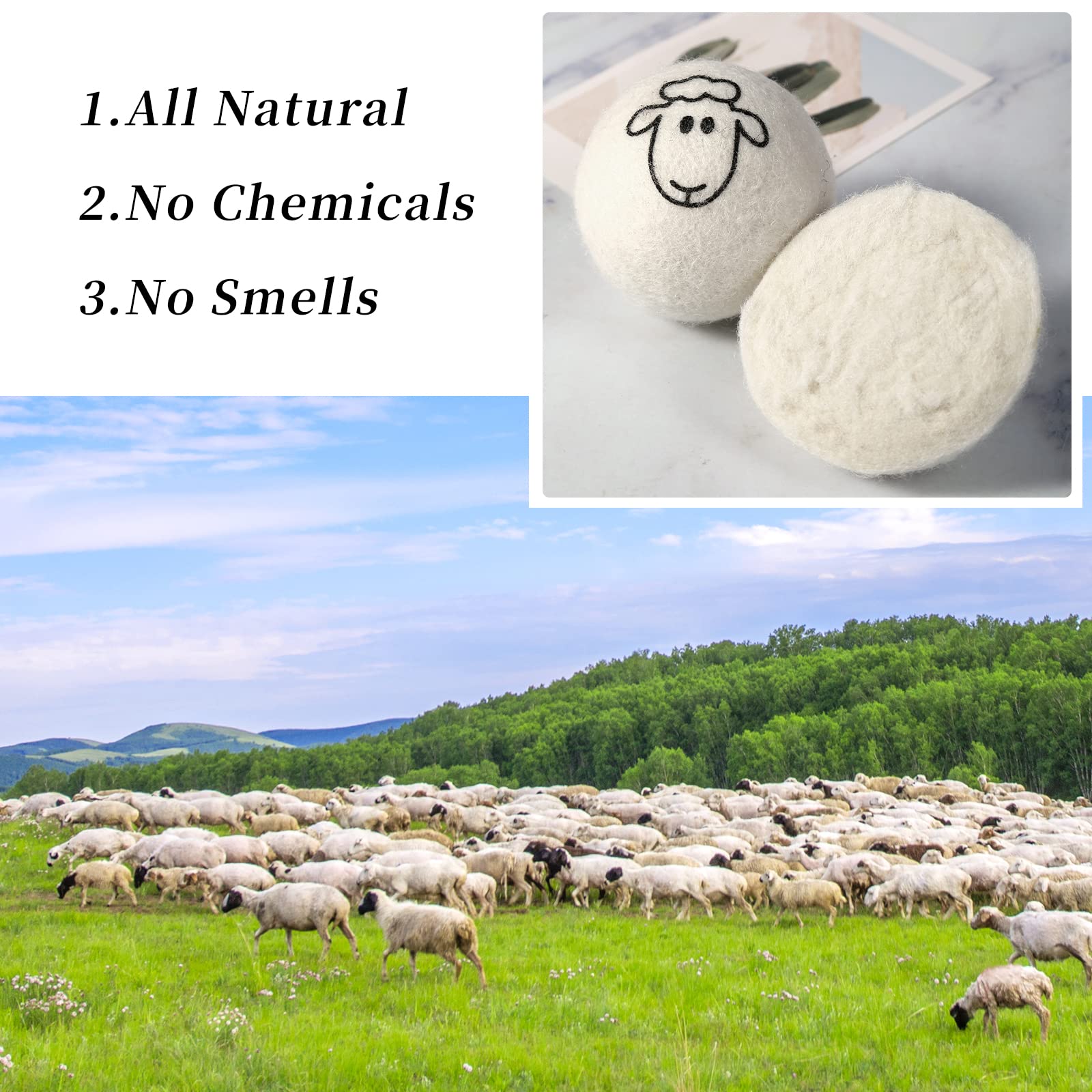 Dryer Balls Laundry Reusable (3 Count)