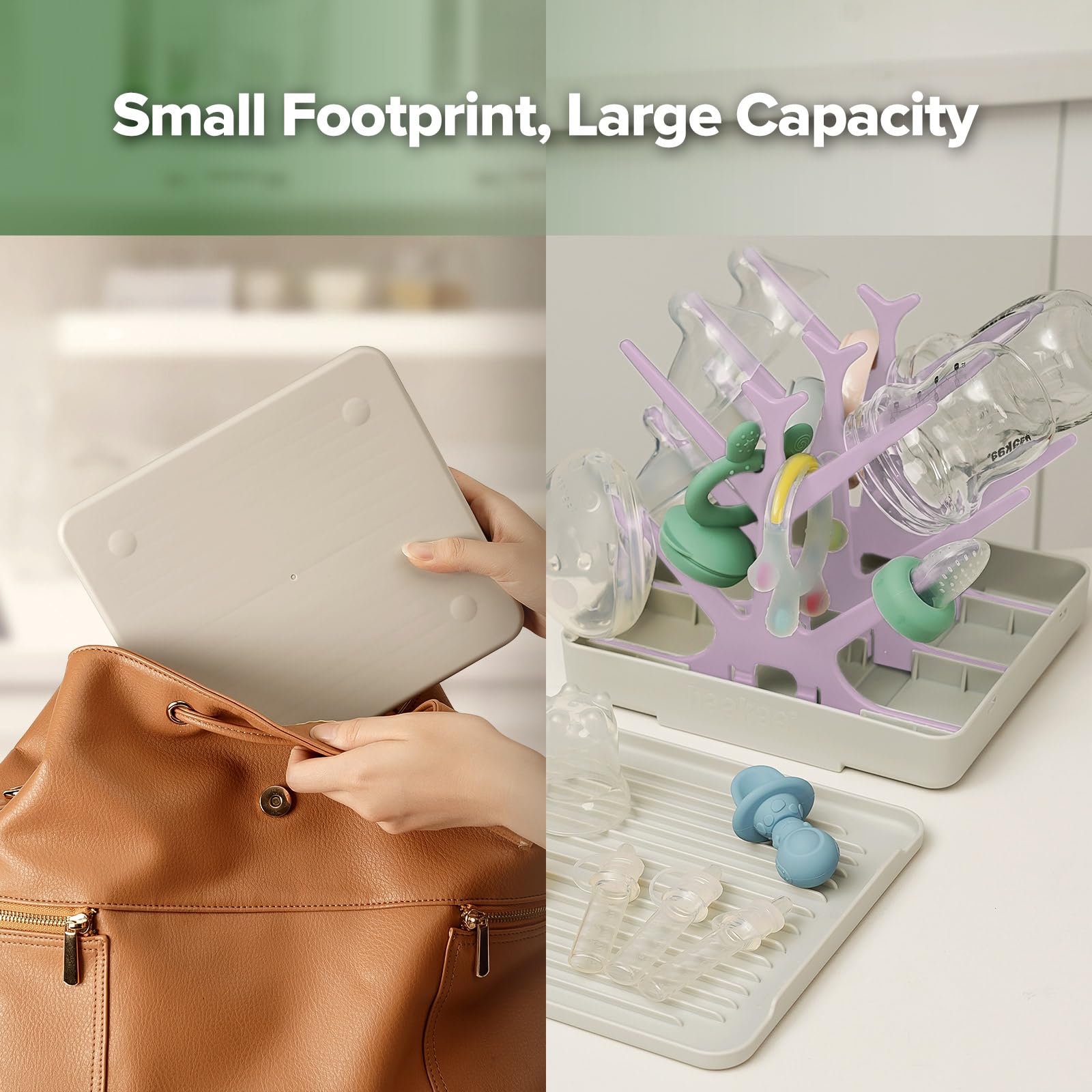 Portable Baby Bottle Drying Rack with Tray
