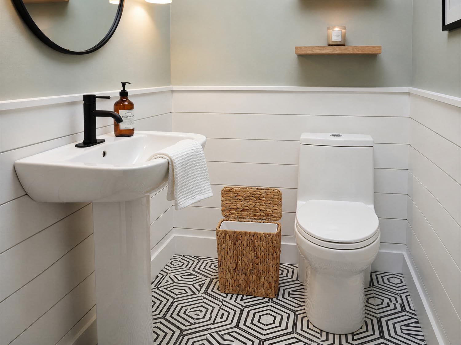 3 Gallon Wicker Trash Can