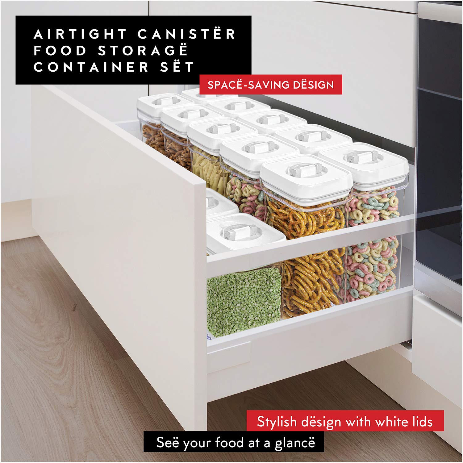 Pasta Storage Containers for Pantry (2 Count)