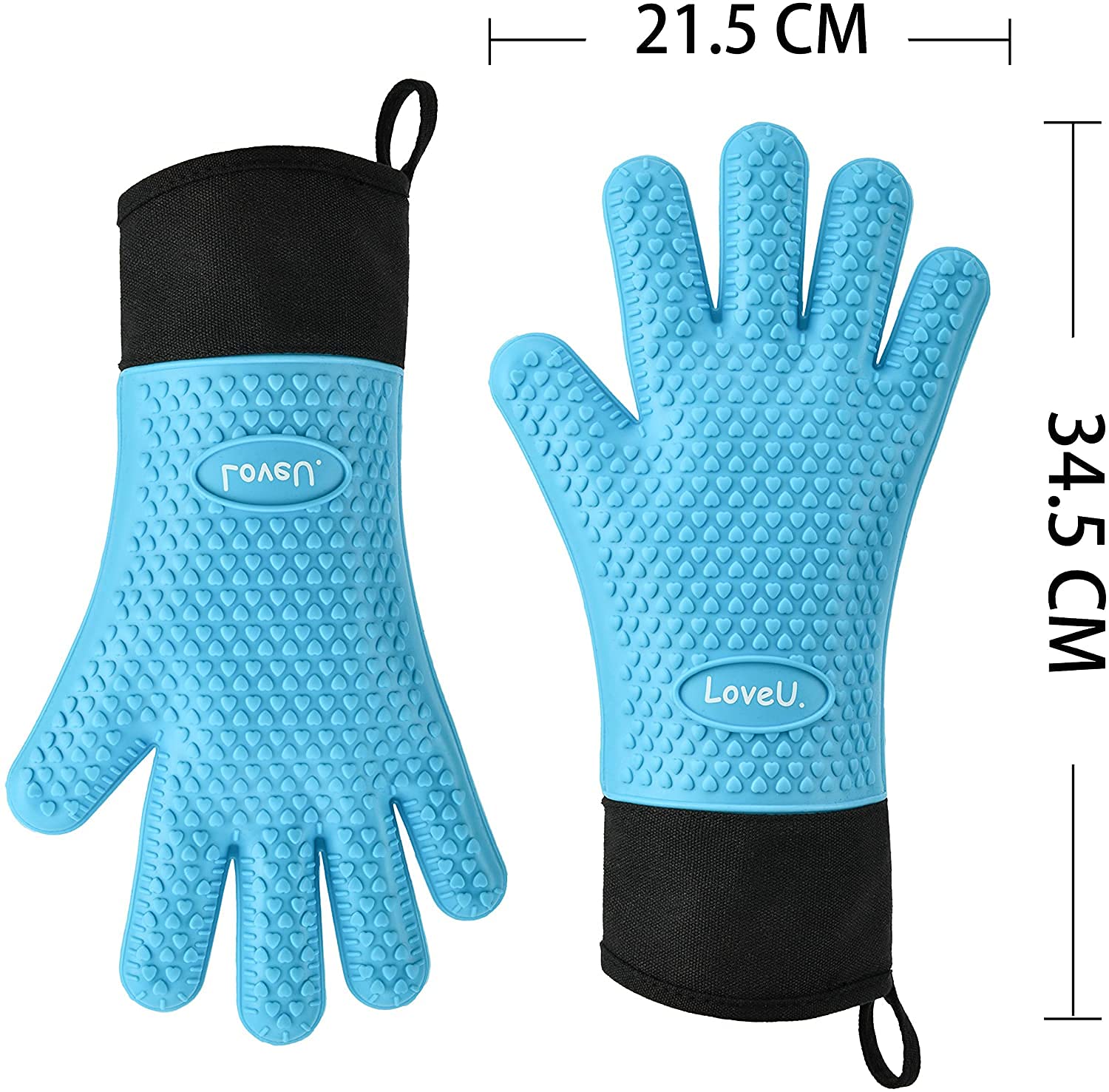 Silicone Oven Mitts Gloves (2 Count)