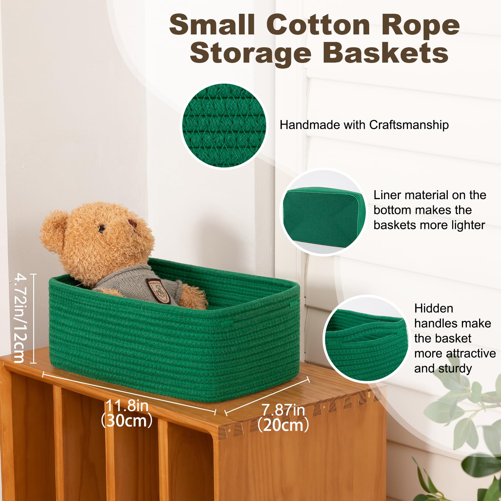3 Pack Small Storage Baskets for Organizing (3 Count)