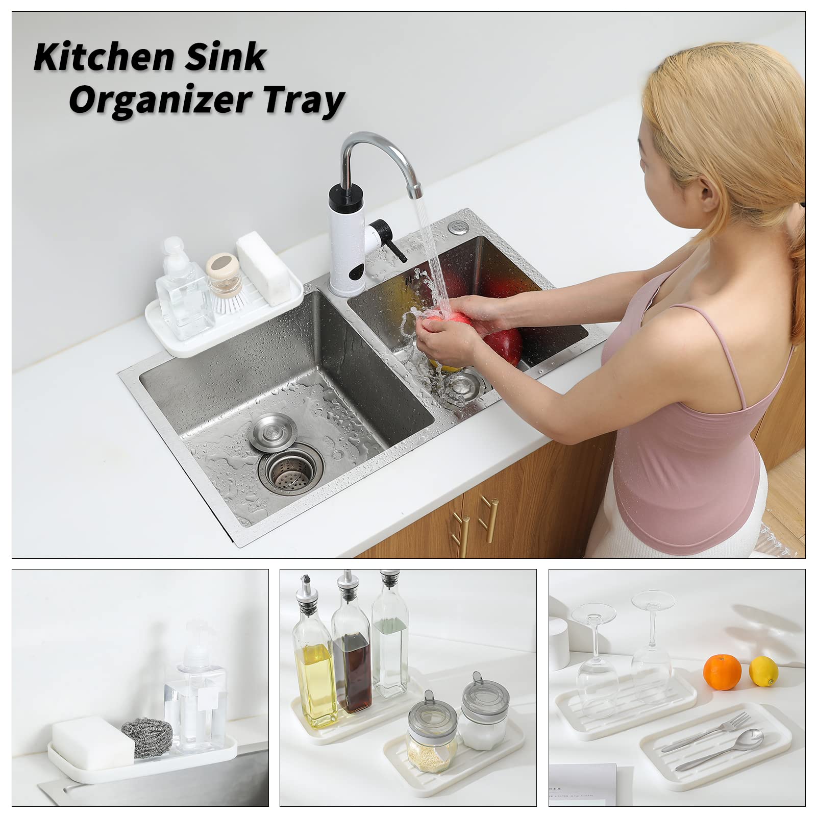 Silicone Kitchen Sink Organizer Tray for Multiple Usage