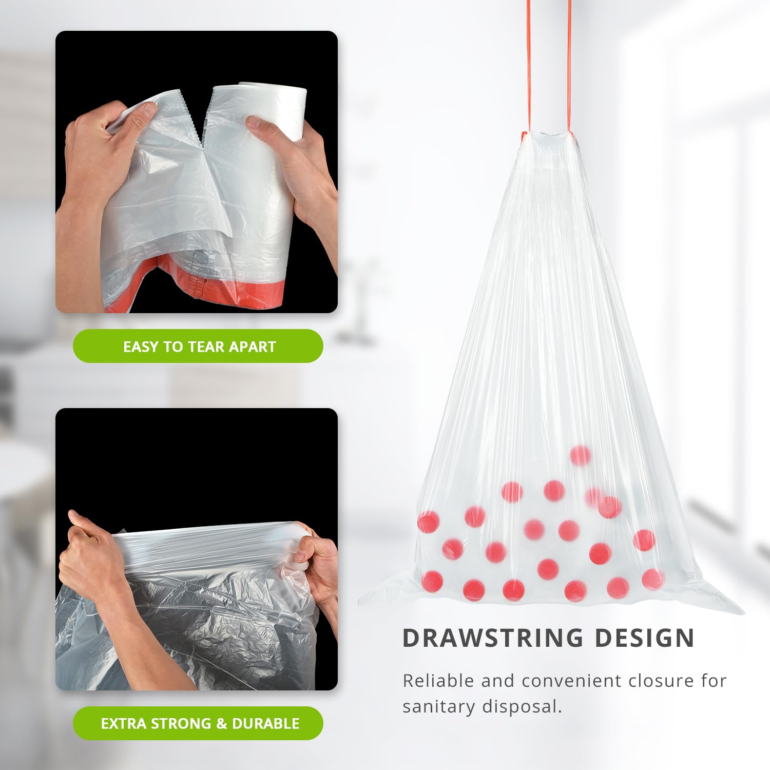 15 Gallon Drawstring Trash Bags (108 Count)