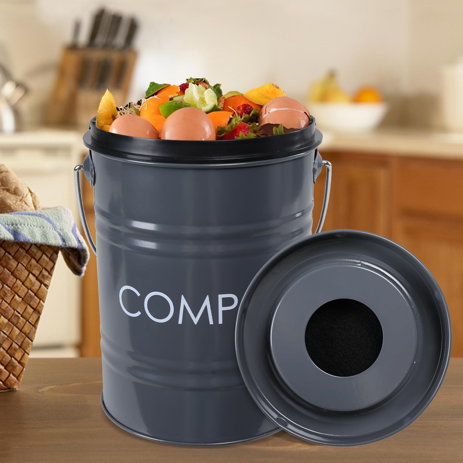 Compost Bin Kitchen Countertop Composter with lid