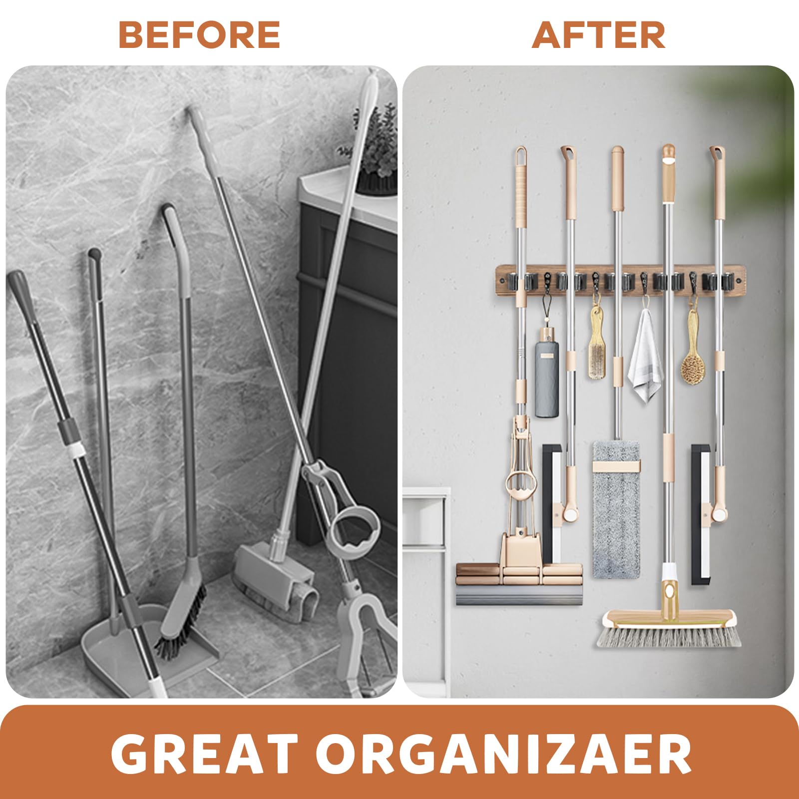 Broom Holder Wall Mount