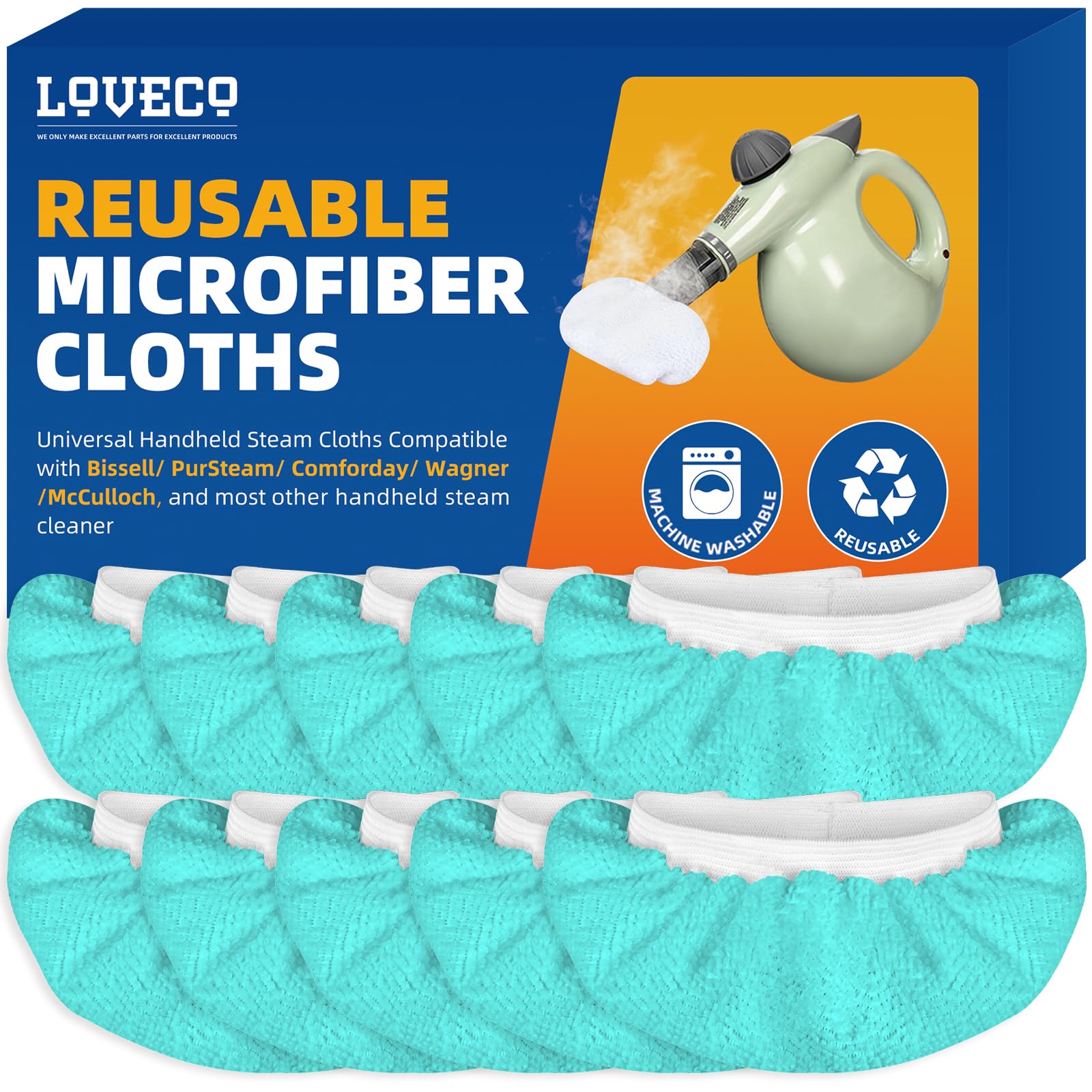 Blue Steamer Cloth Covers for Dirty Jobs & Deep Cleaning (10 Count)