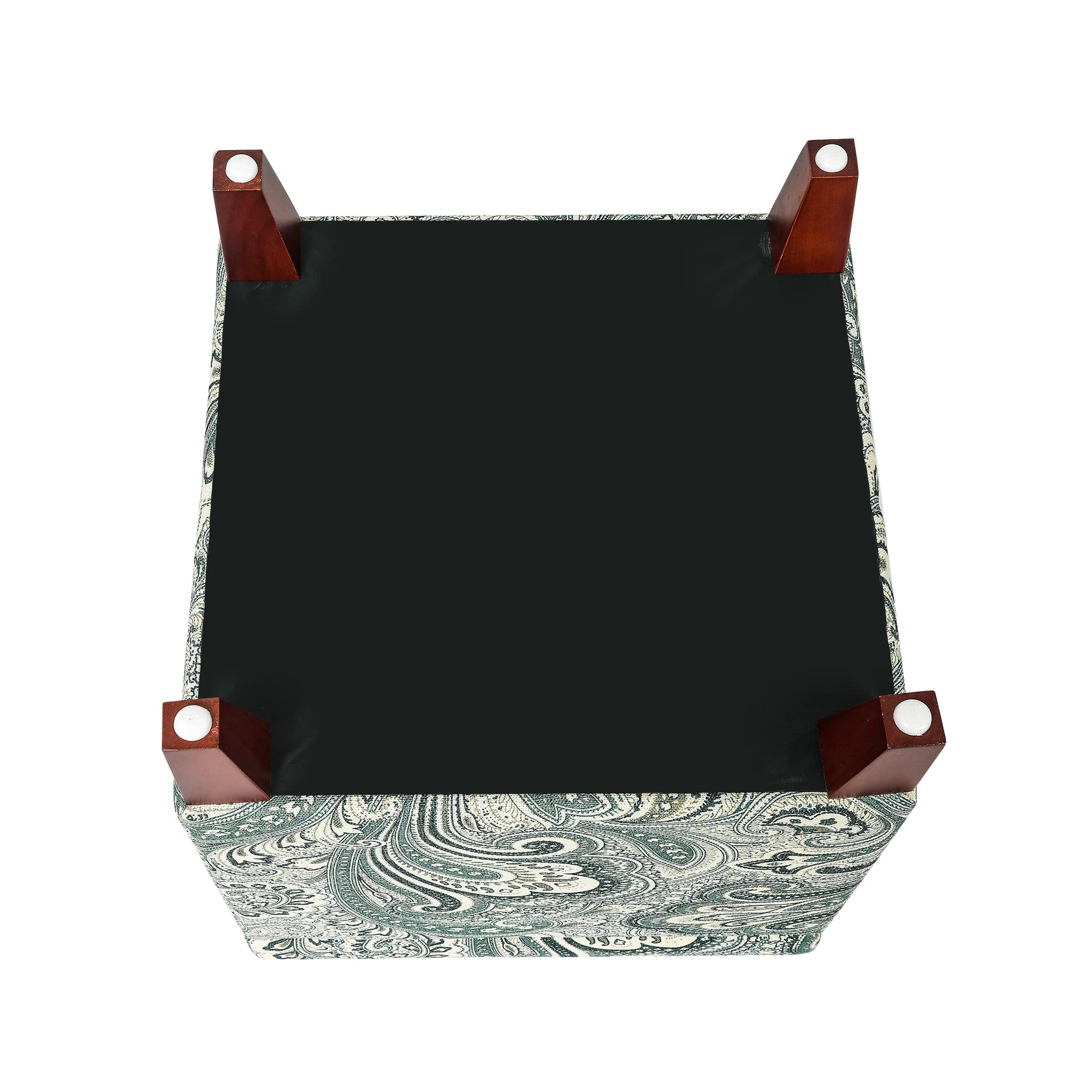 18" Cube Storage Ottoman in Blue Paisley