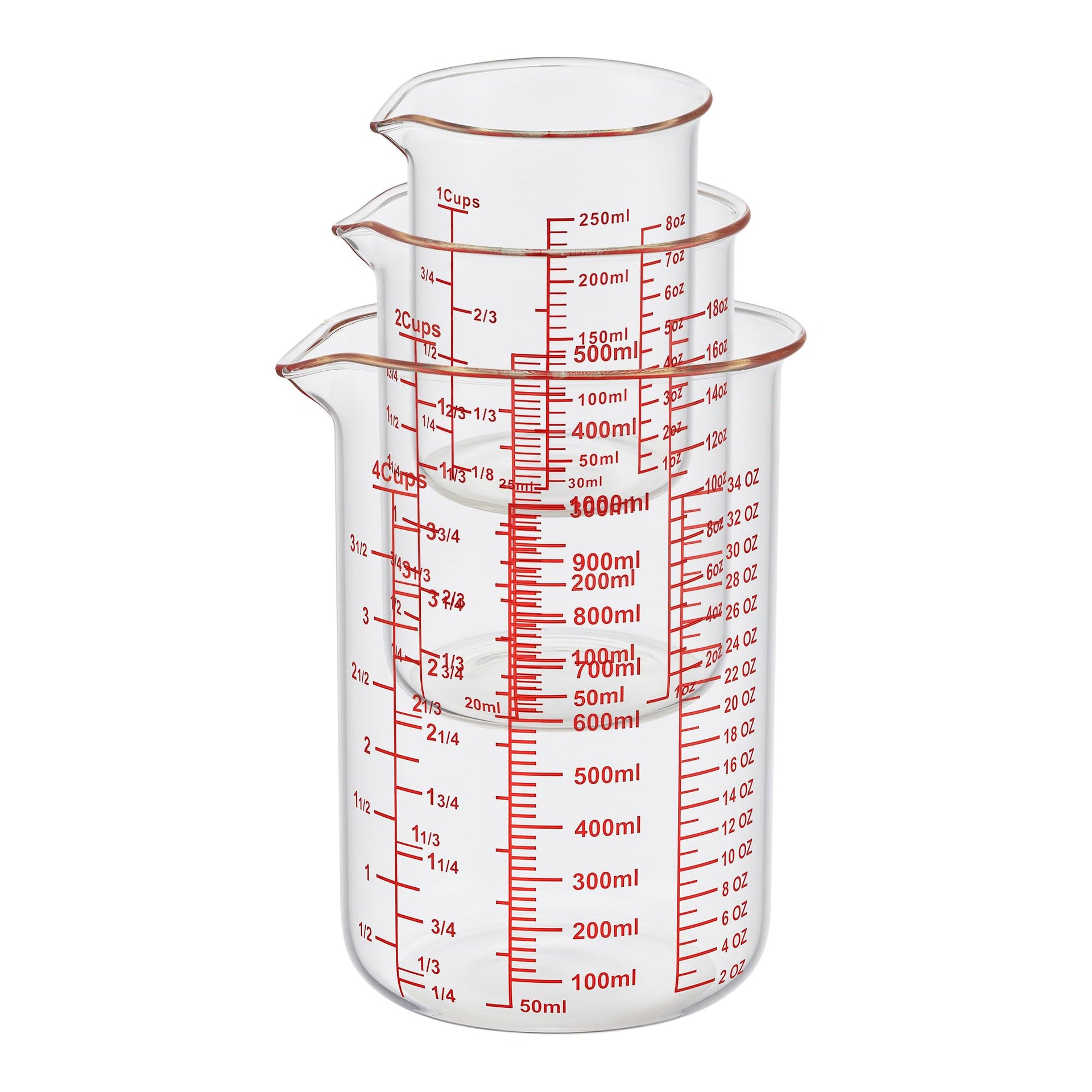 High Borosilicate Glass Measuring Cup Set