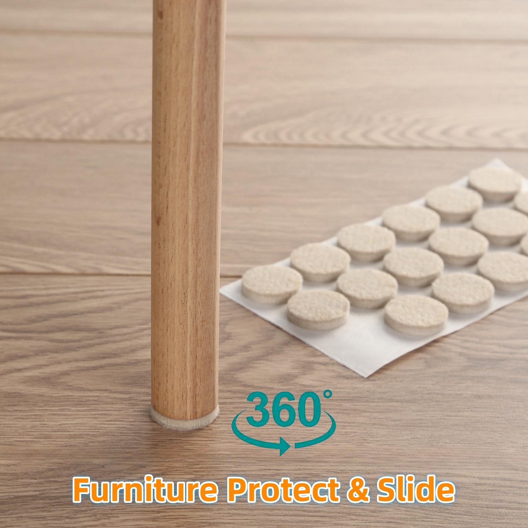 Felt Furniture Pads for Hardwood Floors (108 Count)