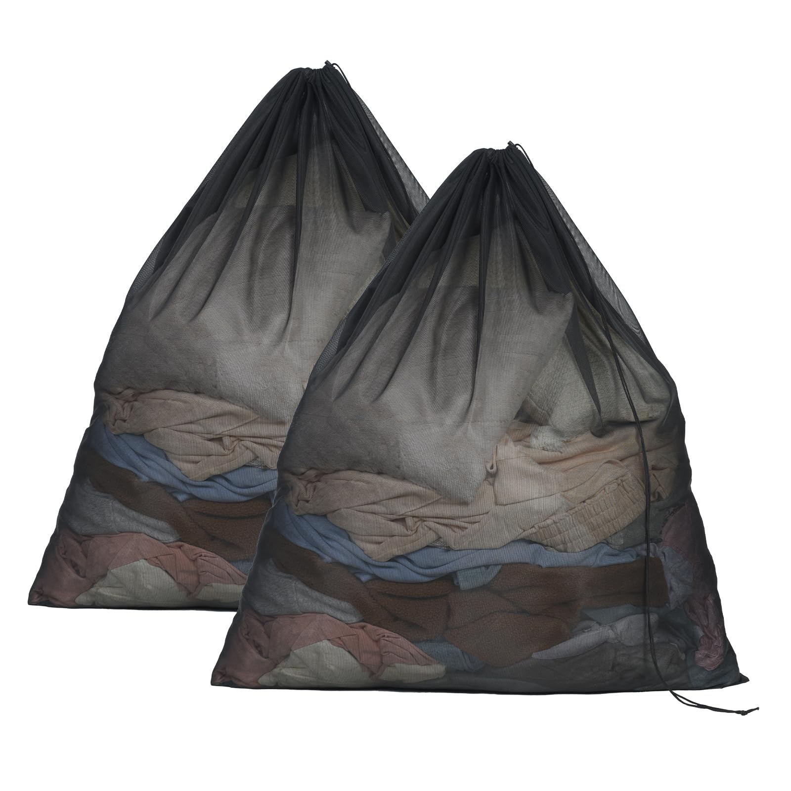Ex Large Mesh Laundry Bags 36x43 Inch Drawstring Laundry Bag 2 Pack Dirty Clothes Mesh Net Bag Heavy Duty Travel Storage Organize Bag for Hotel Beach