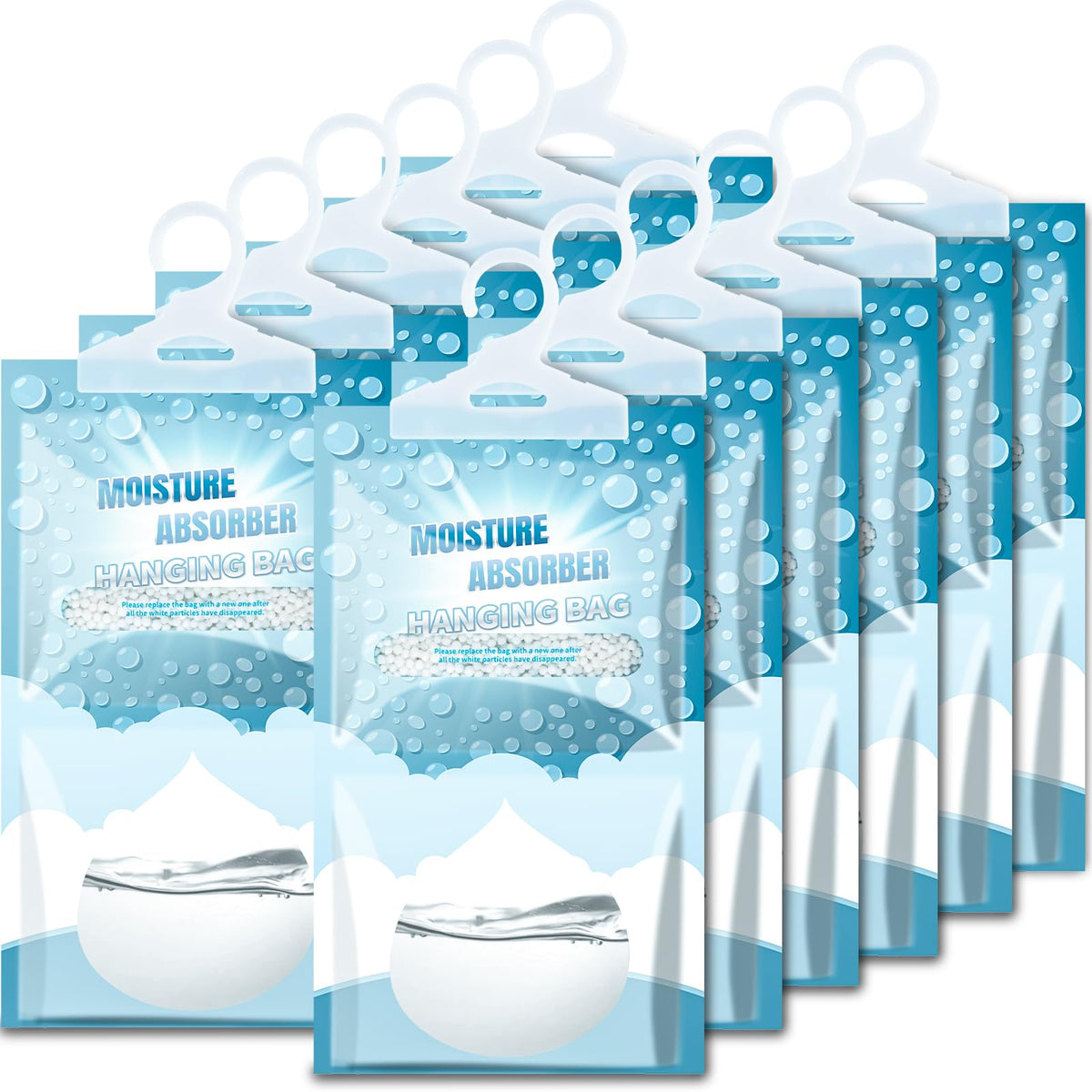 12 Pack Hanging Closet Dehumidifier Bags Moisture Absorbers for Cars (12 Count)