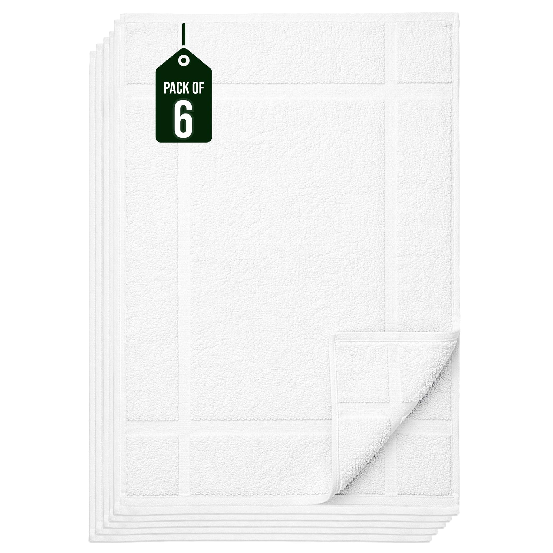 Pack of 6 100% Small Cotton Bath Mat Towels (6 Count)