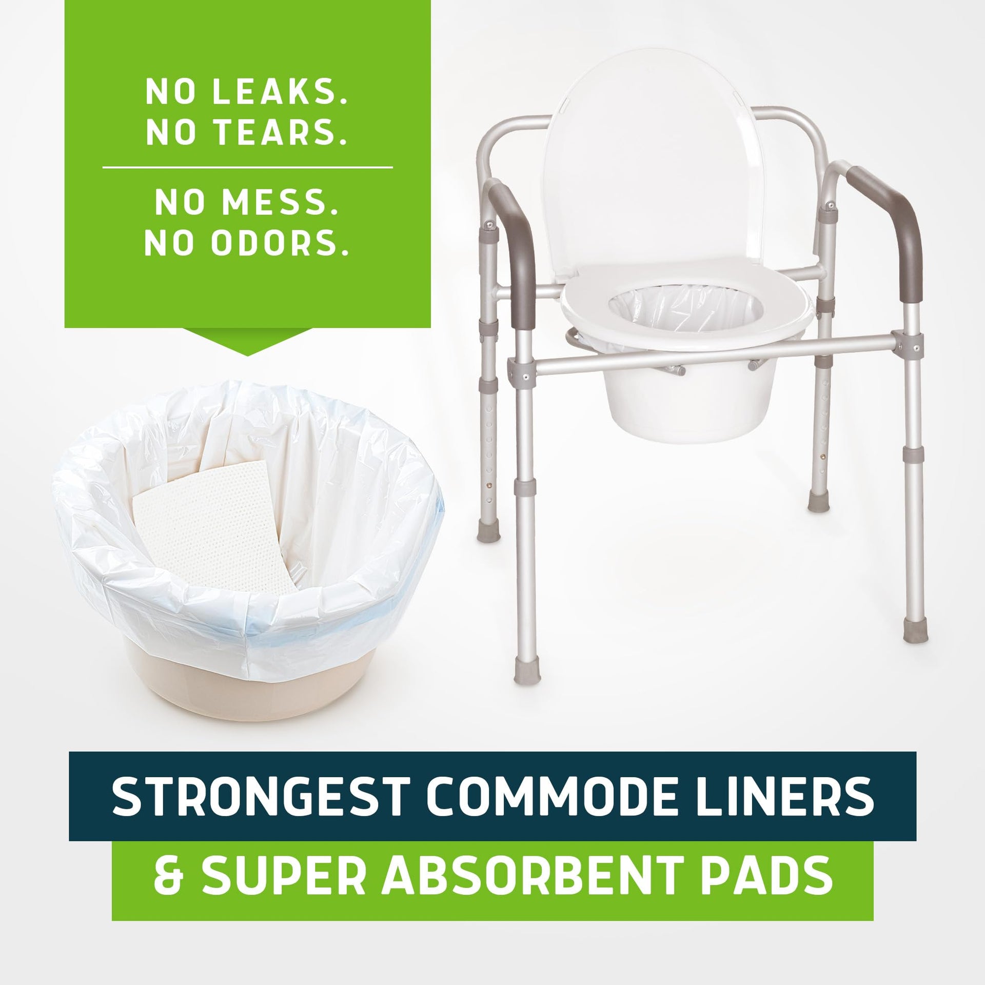 Commode Liners & Absorbent Pads (50 Count)