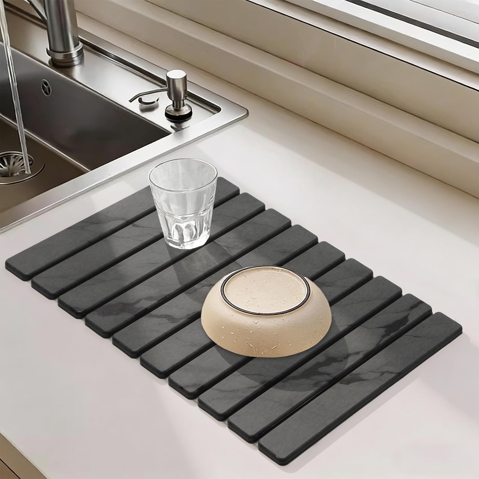Large Stone Dish Drying Mat for Kitchen Counter