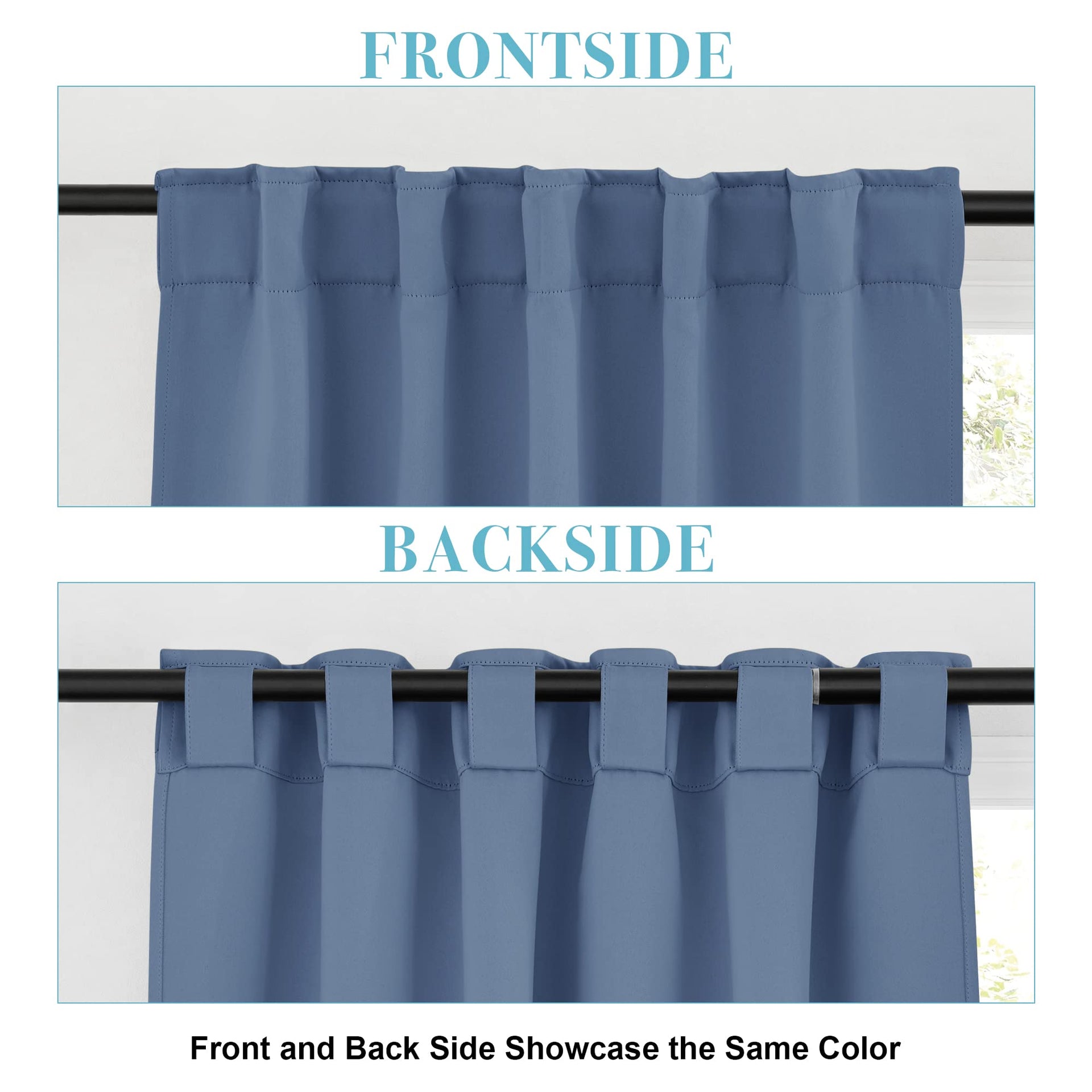 Blackout Curtains 63 inches Long for Bedroom (2 Count)