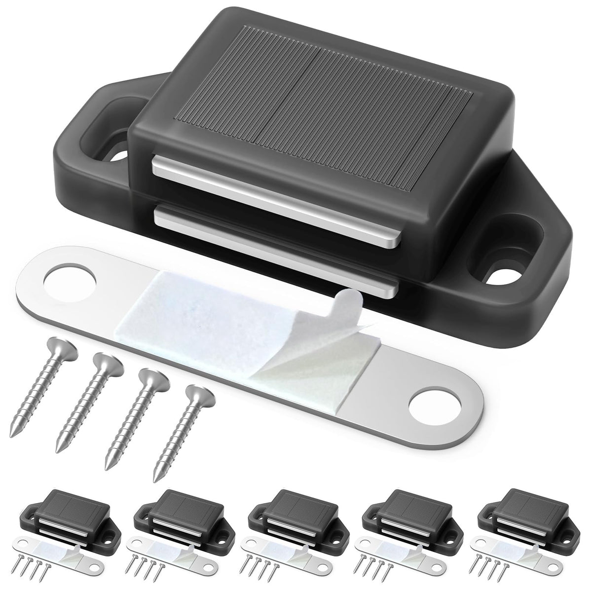 Cabinet Magnetic Catch Door Latch 25LB for Kitchen Drawer Magnets to Stay Closed Magnetic Catch Closet for Drawer（Black 6 Pack）