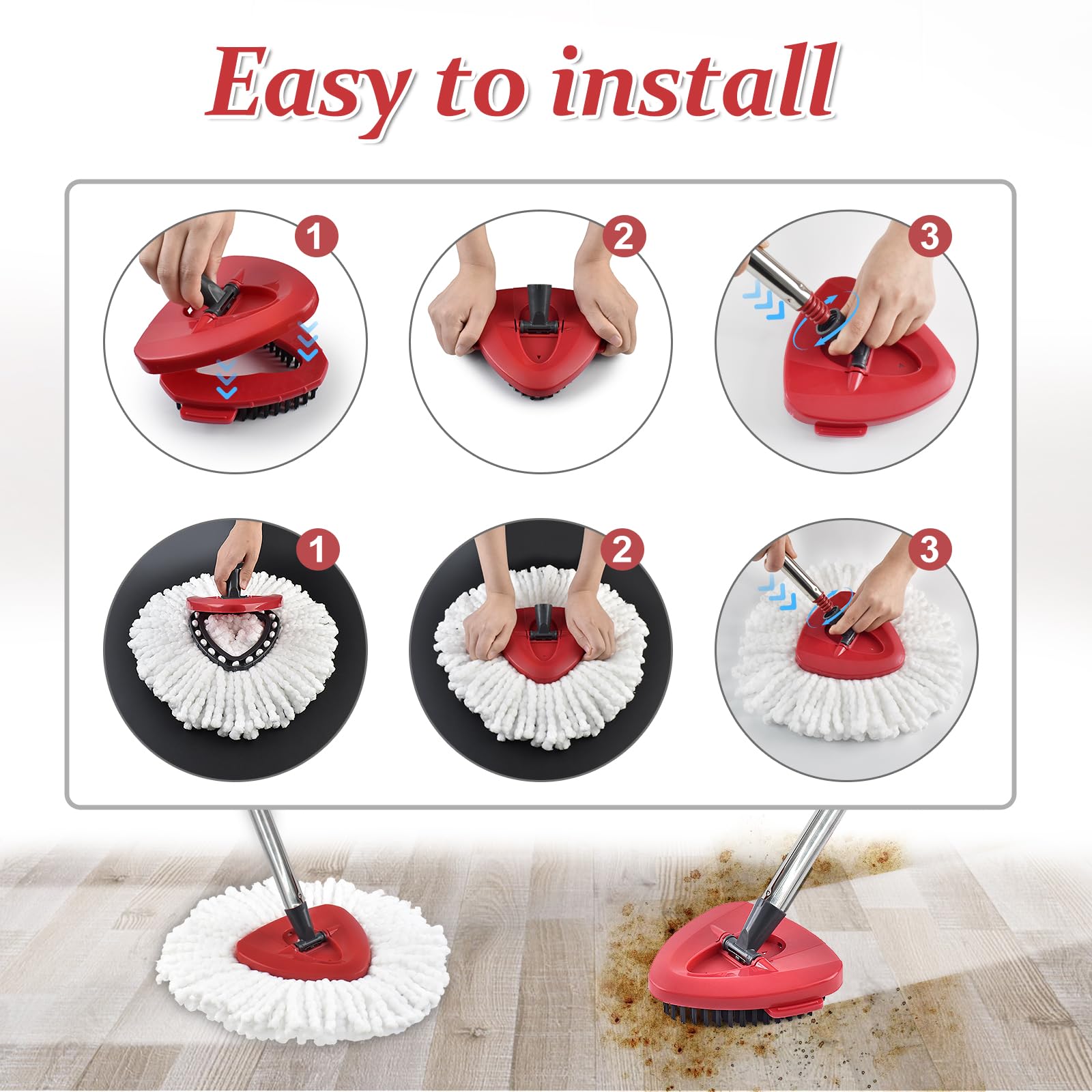 Spin Mop Handle Replacement for Ocedar (5 Count)