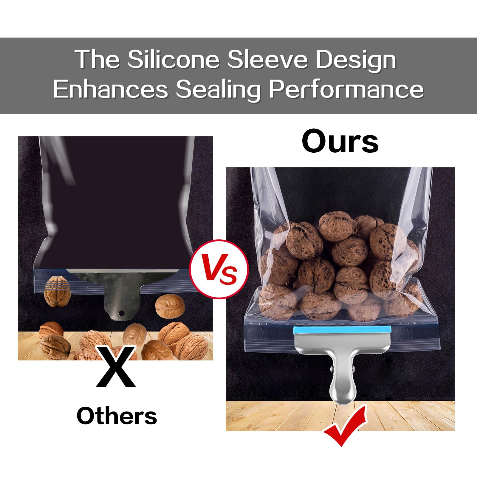 12 Small Pack Stainless Steel Chip Bag Clips Covered with Silicone (12 Count)