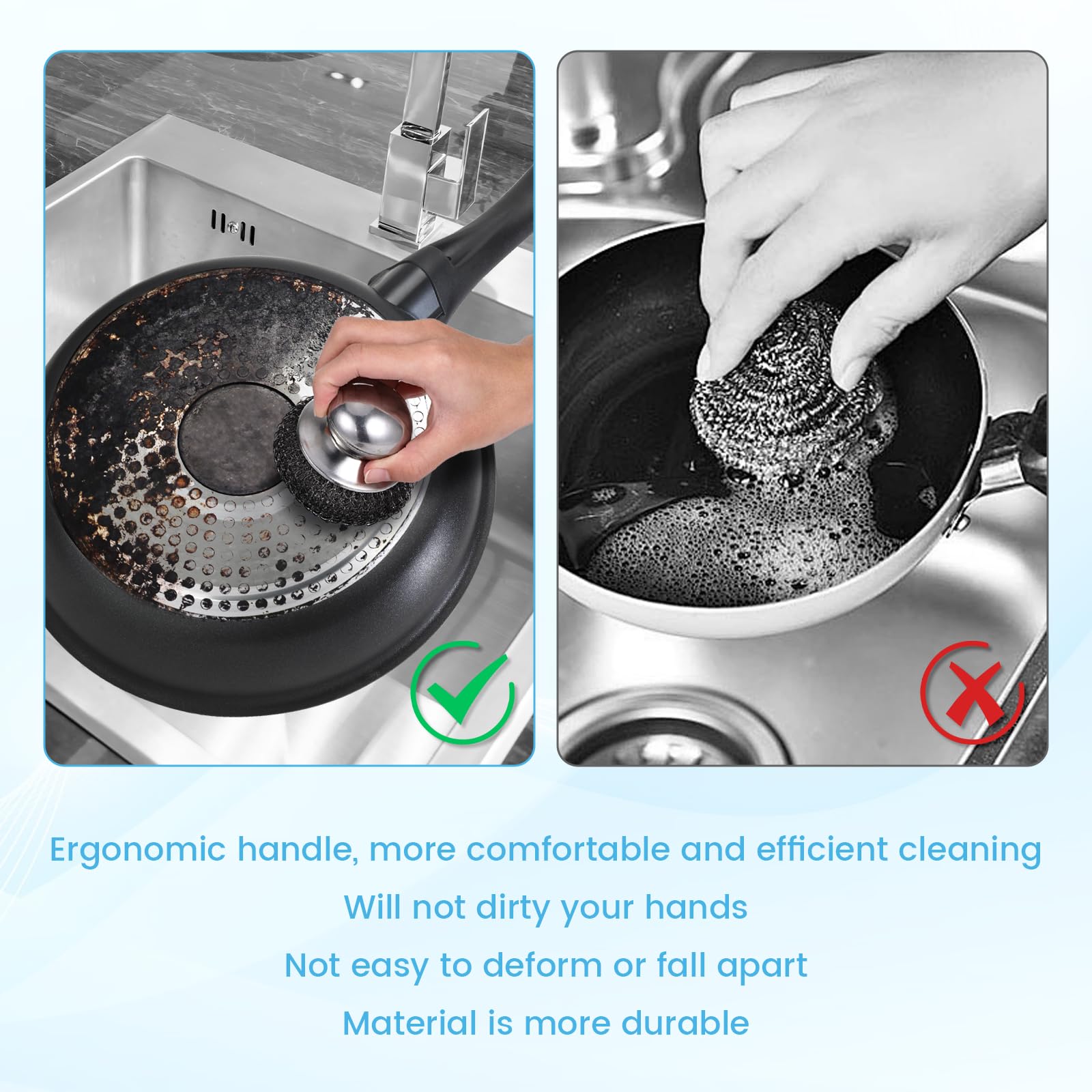 6Pcs Steel Wool Scrubber (6 Count)