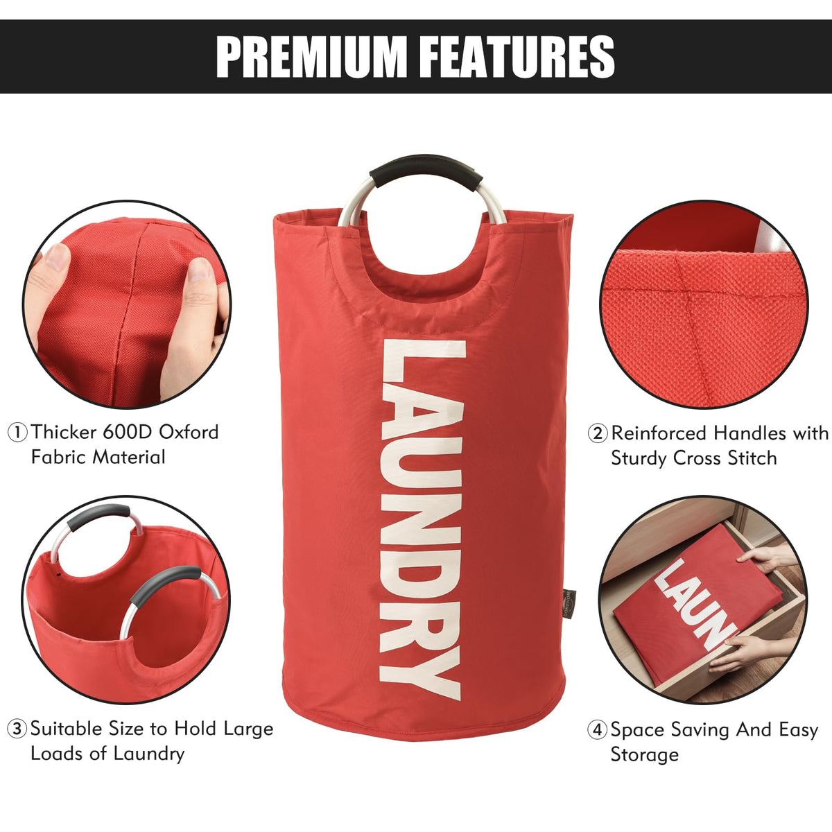 125L X Large Collapsible Washing Laundry Basket Bag - ModHome Supplies