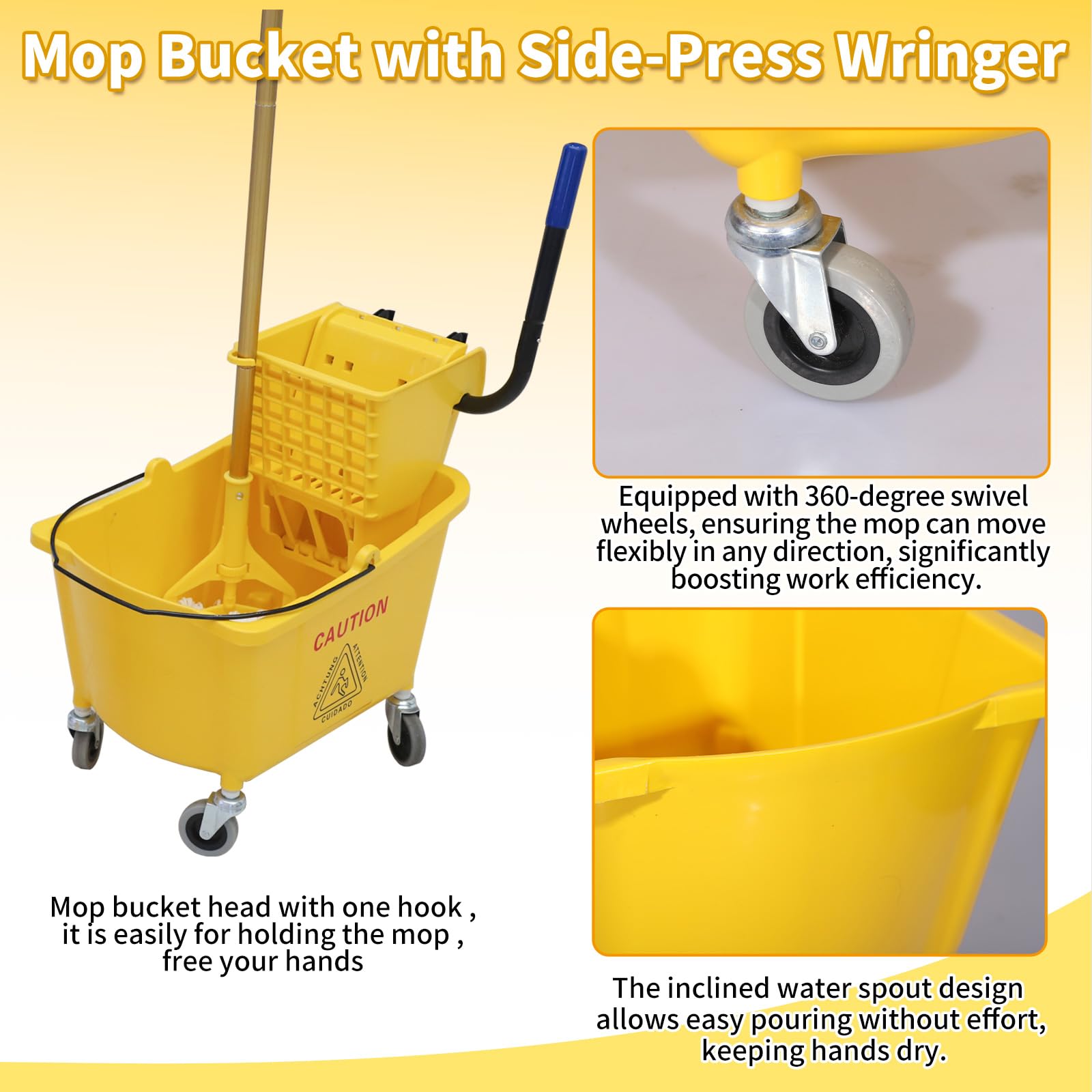 Commercial Mop Bucket with Side
