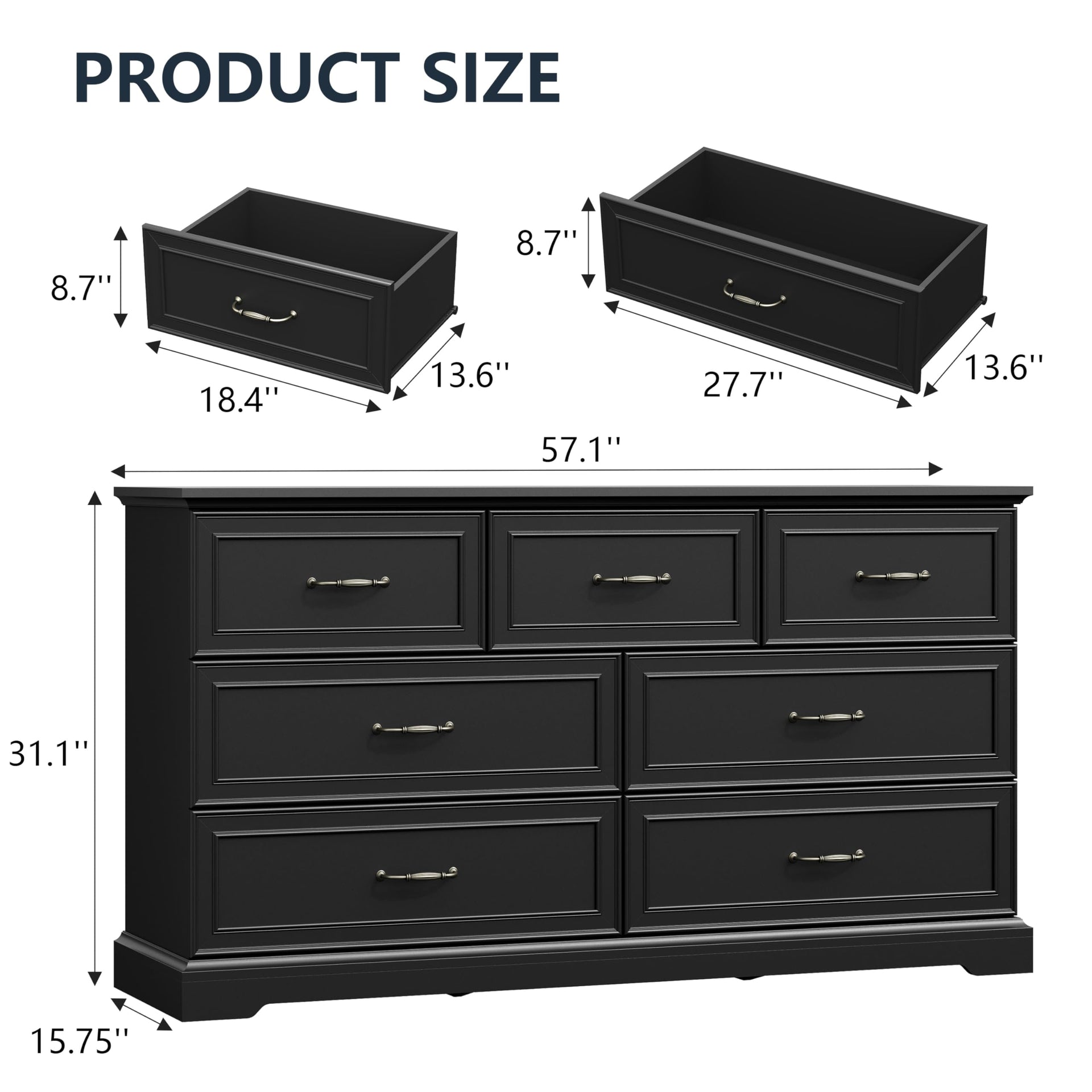 7 Drawer Dresser for Bedroom