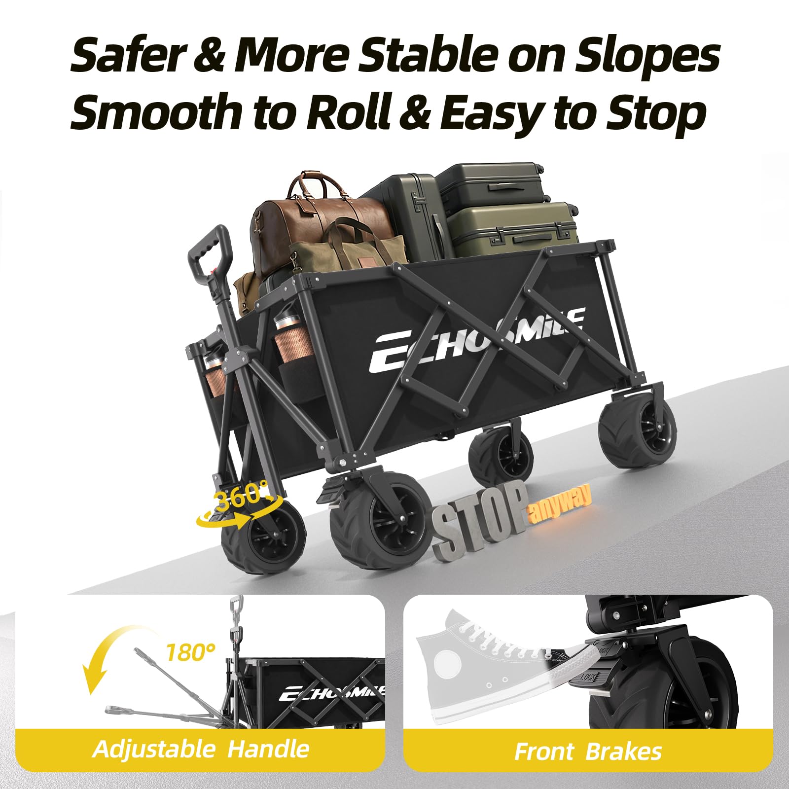 Wagons Carts Foldable Heavy Duty with 400Lbs Wt