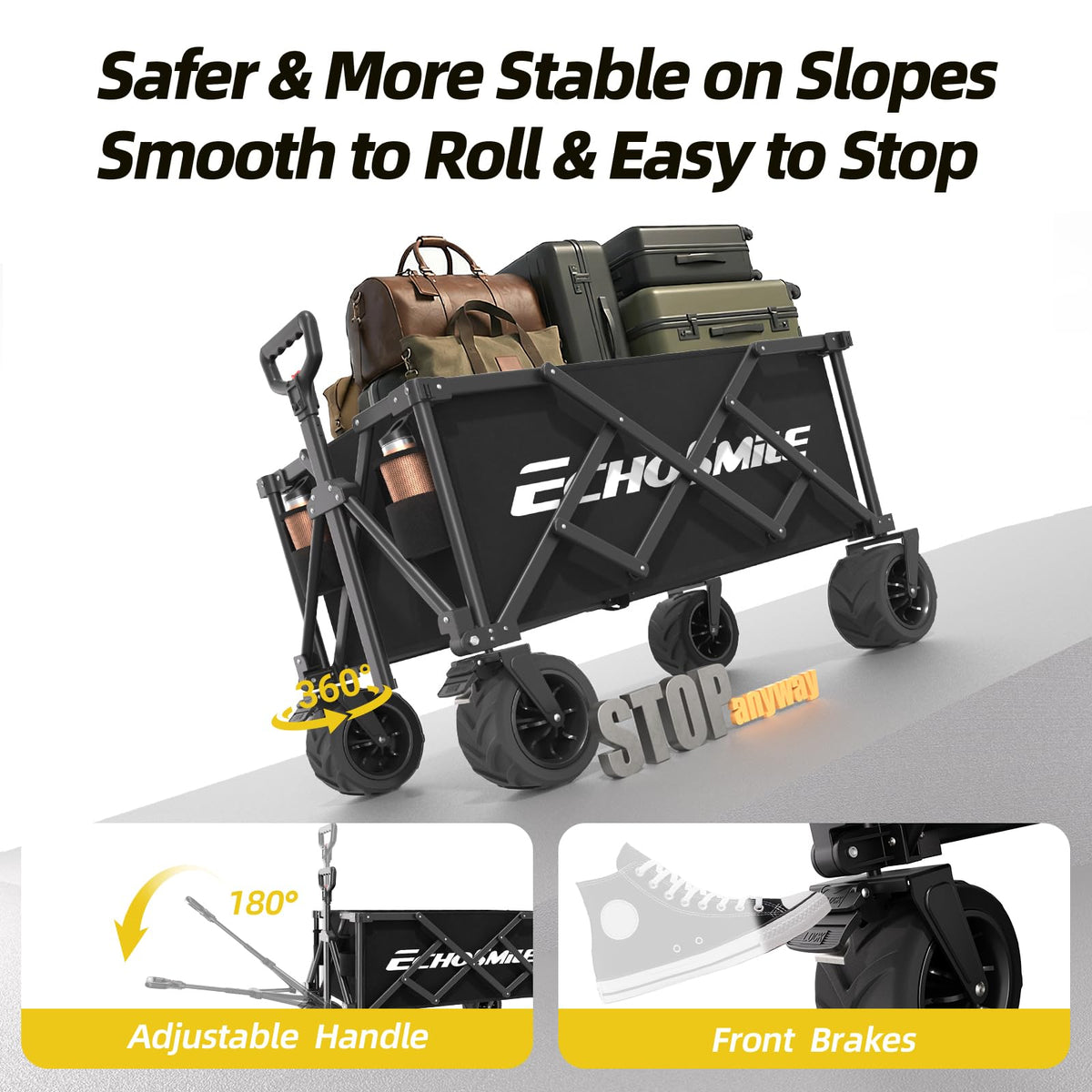 Wagons Carts Foldable Heavy Duty with 400Lbs Wt