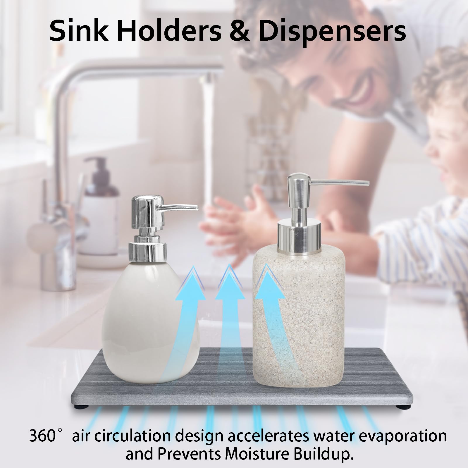 Diatomite Soap Dish Holder Water Absorbing Stone Tray Bathroom Countertop