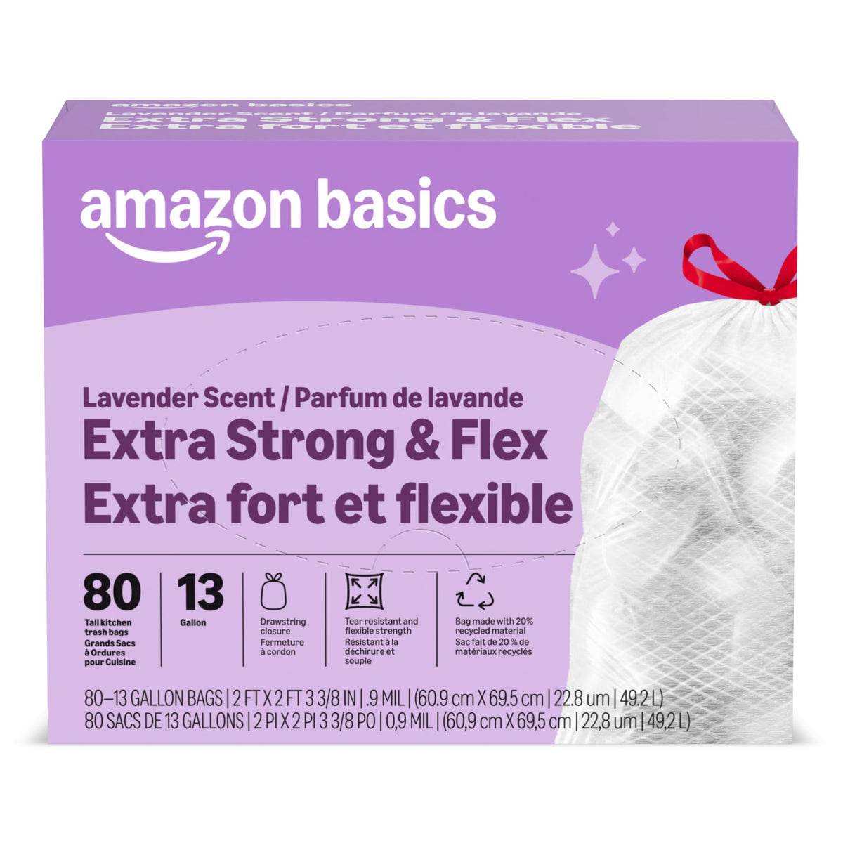 Ultra Force Tall Kitchen Drawstring Trash Bags (80 Count)