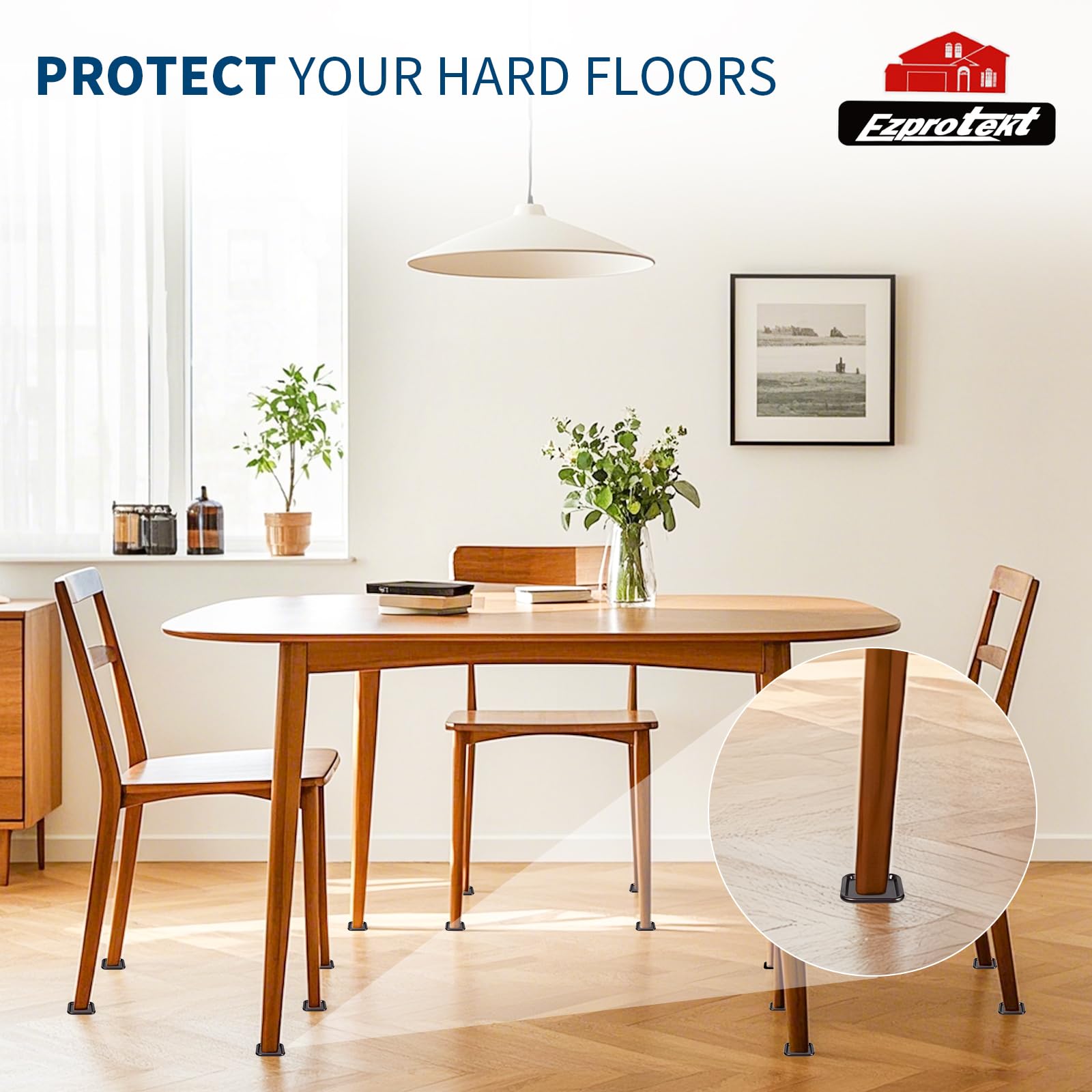 2.5" Square Non Slip Furniture Pads to Prevent Floor Scratches (16 Count)