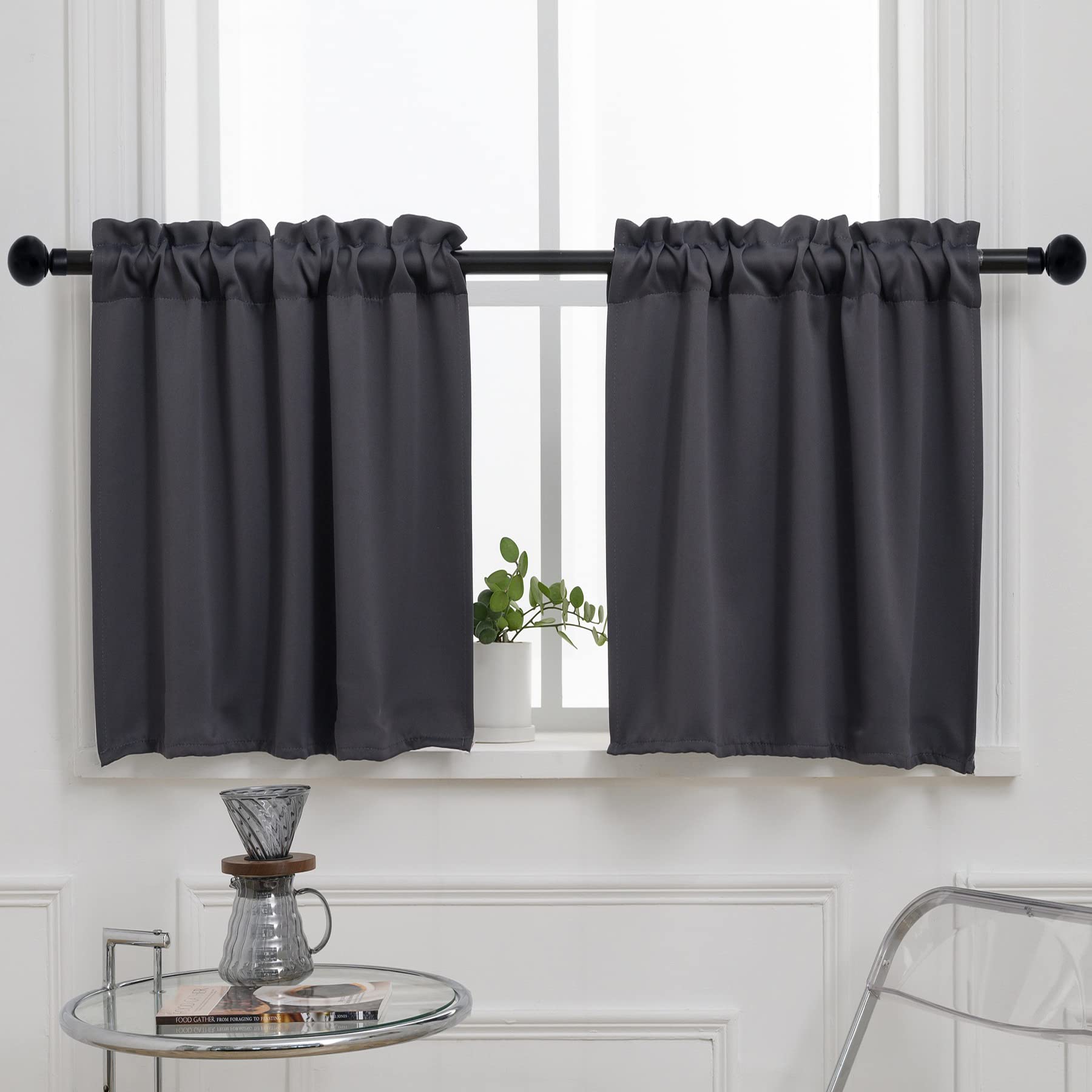 Dark Grey Cafe Curtain