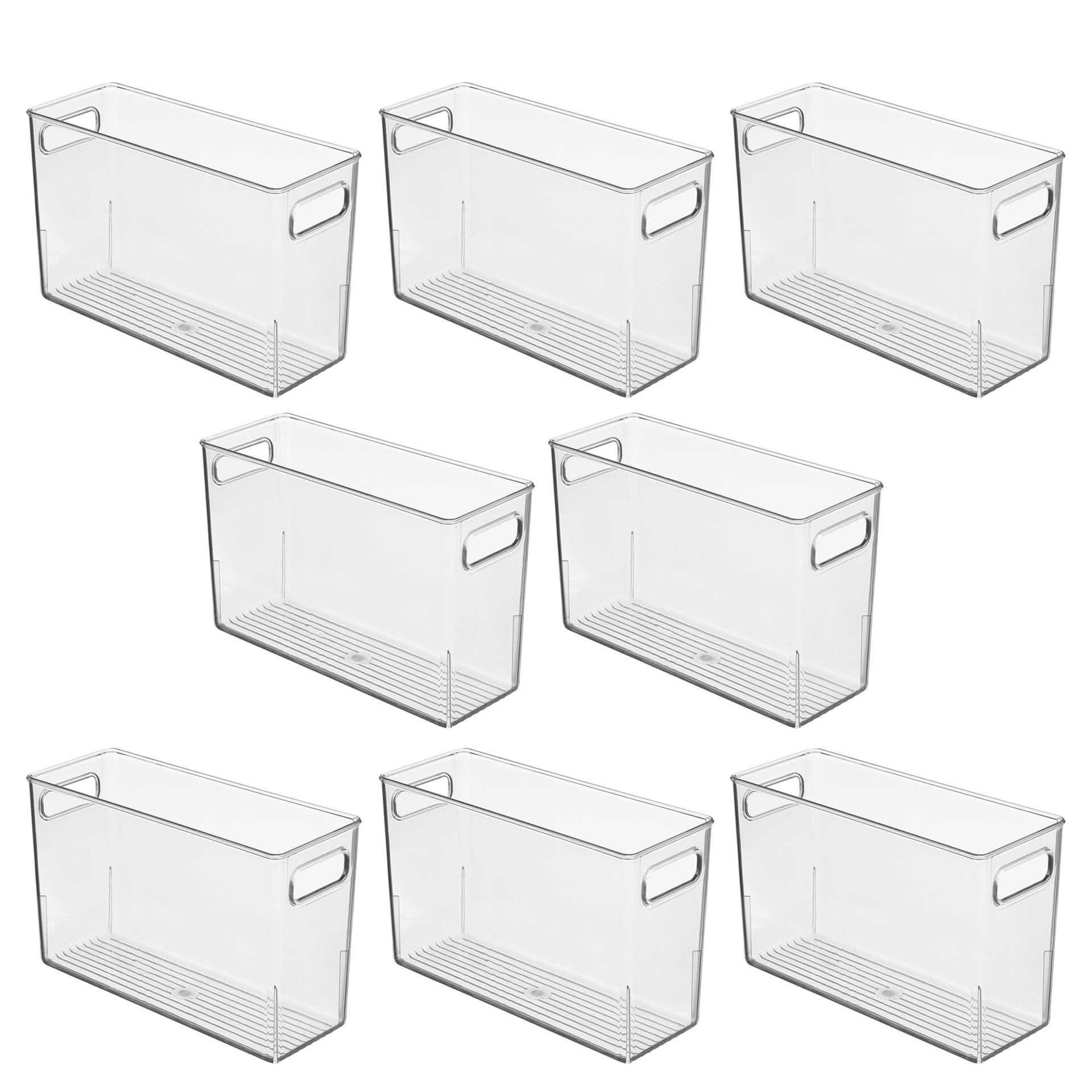 Tall Plastic Storage Bin with Handles for Fridge or Freezer (8 Count)