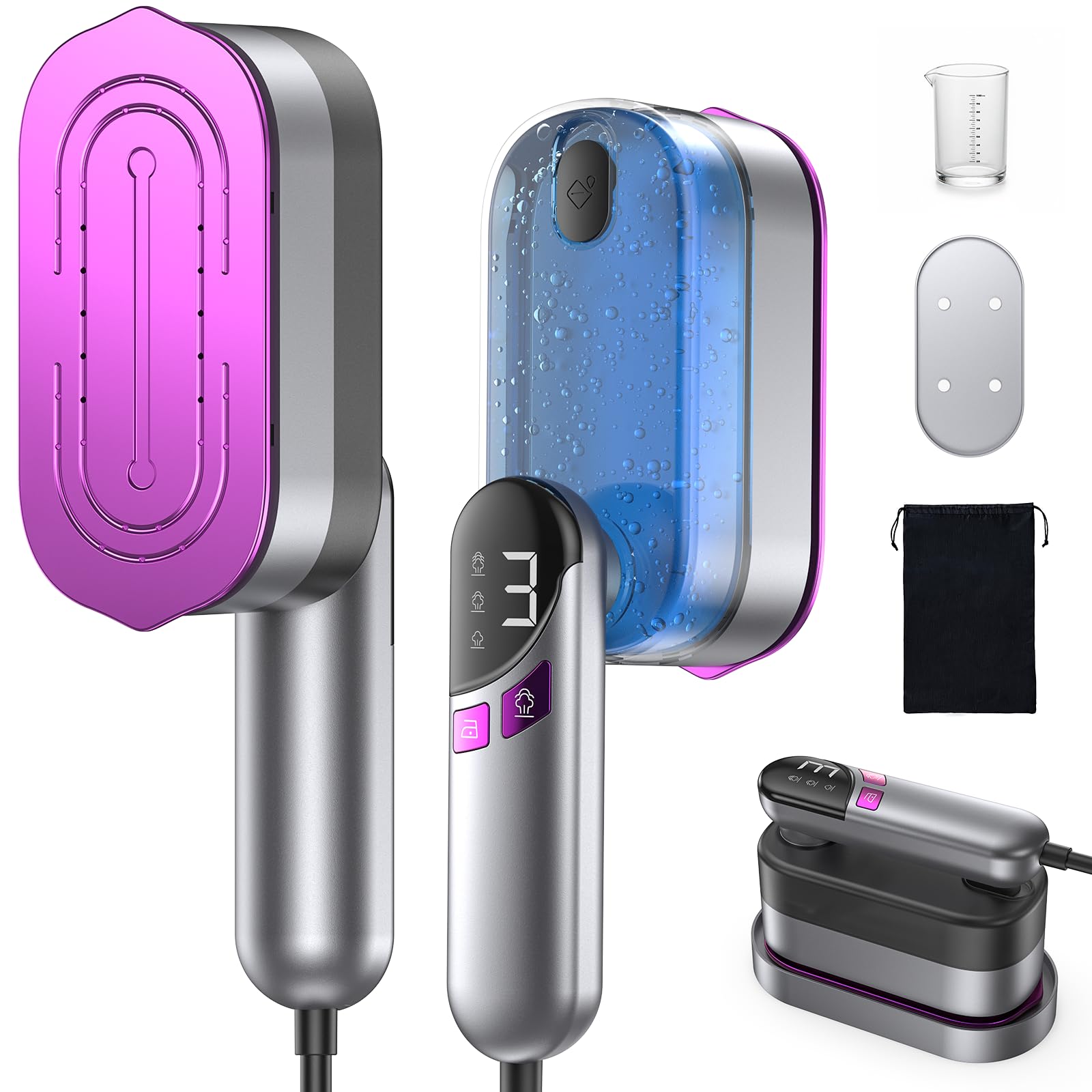 2-in-1 Handheld Steamer and Iron for Clothes, 1000W, 9s Fast Heat-Up