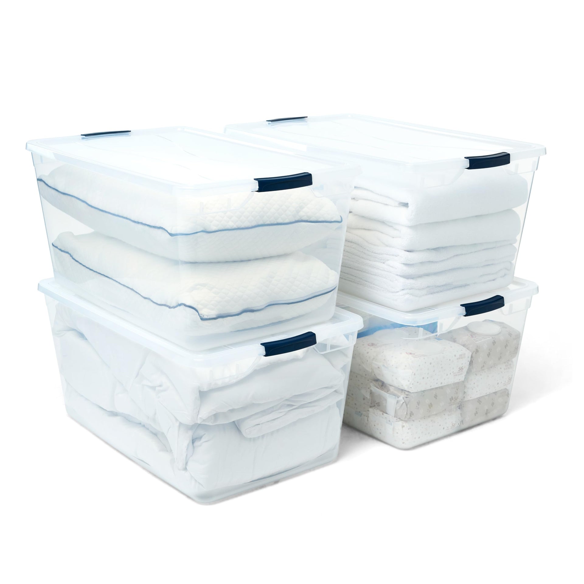 Cleverstore 95 Qt Clear Storage Bins with Lids (4 Count)