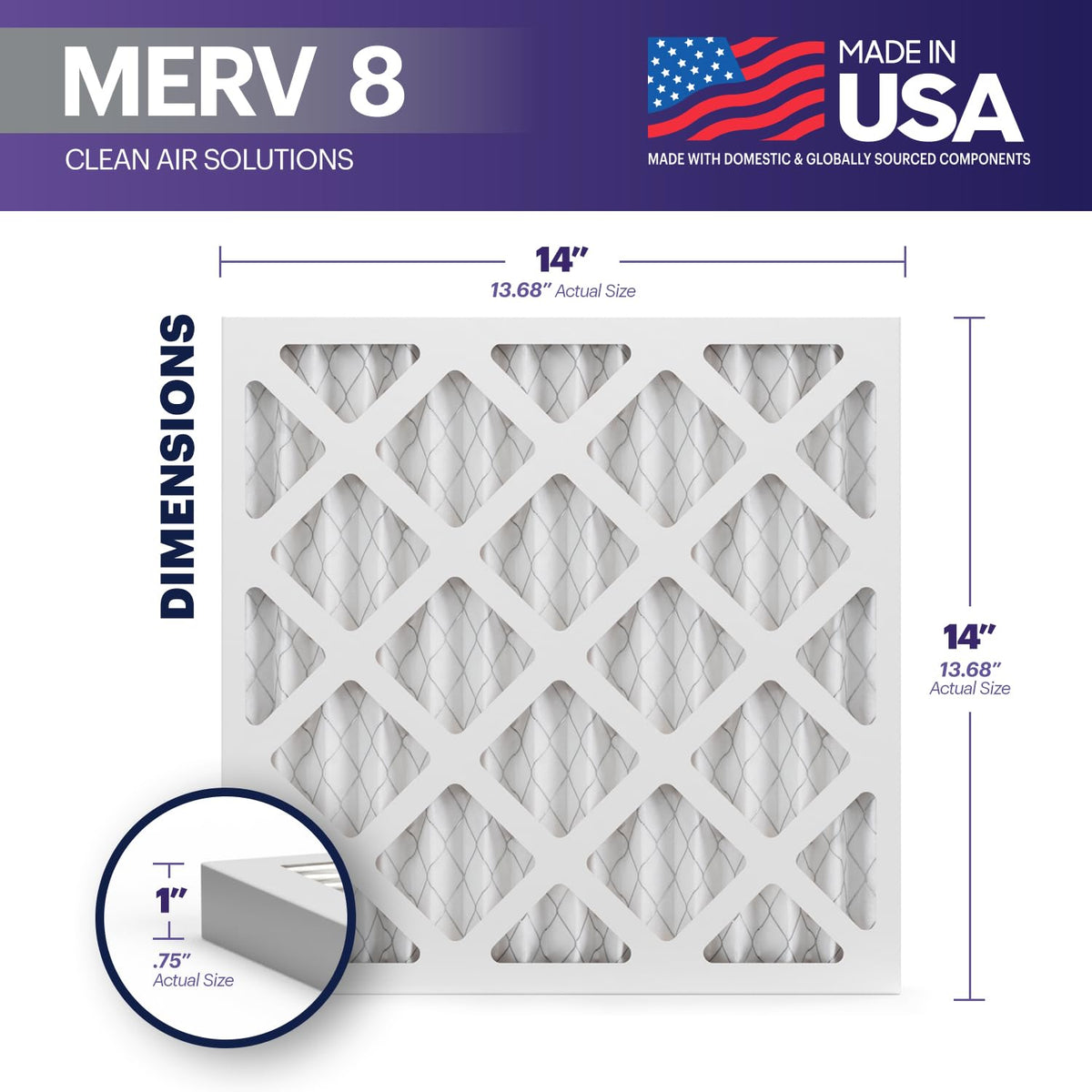 TruFilter 14x14x1 Air Filter MERV 8 (6 Count)