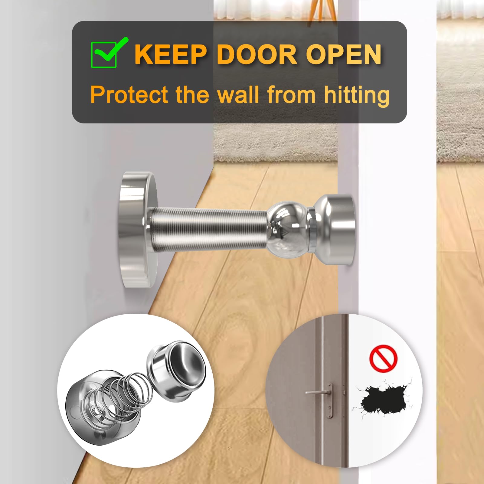 6 Pack Magnetic Door Stopper (6 Count)