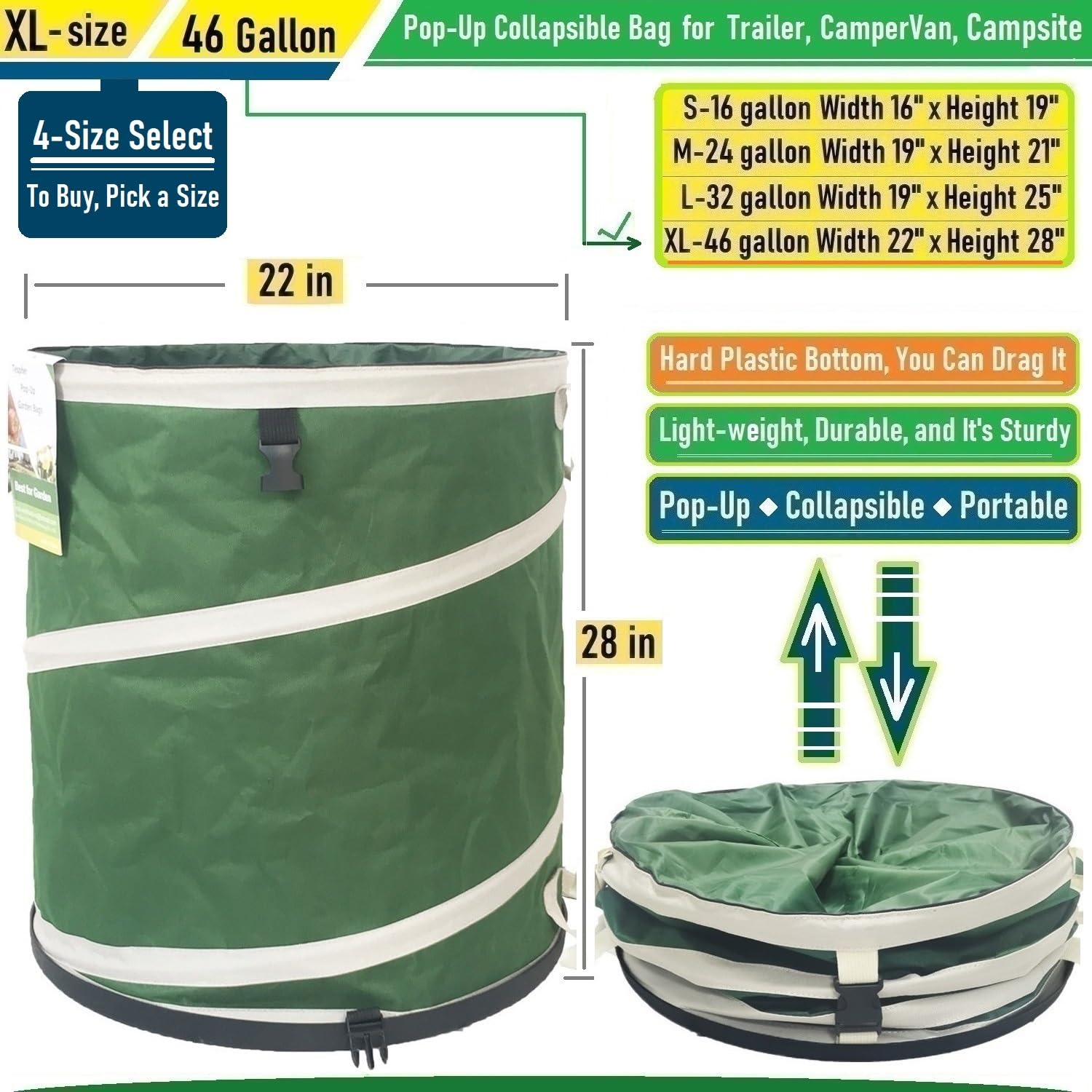 46 Gallon Collapsible Trash Can