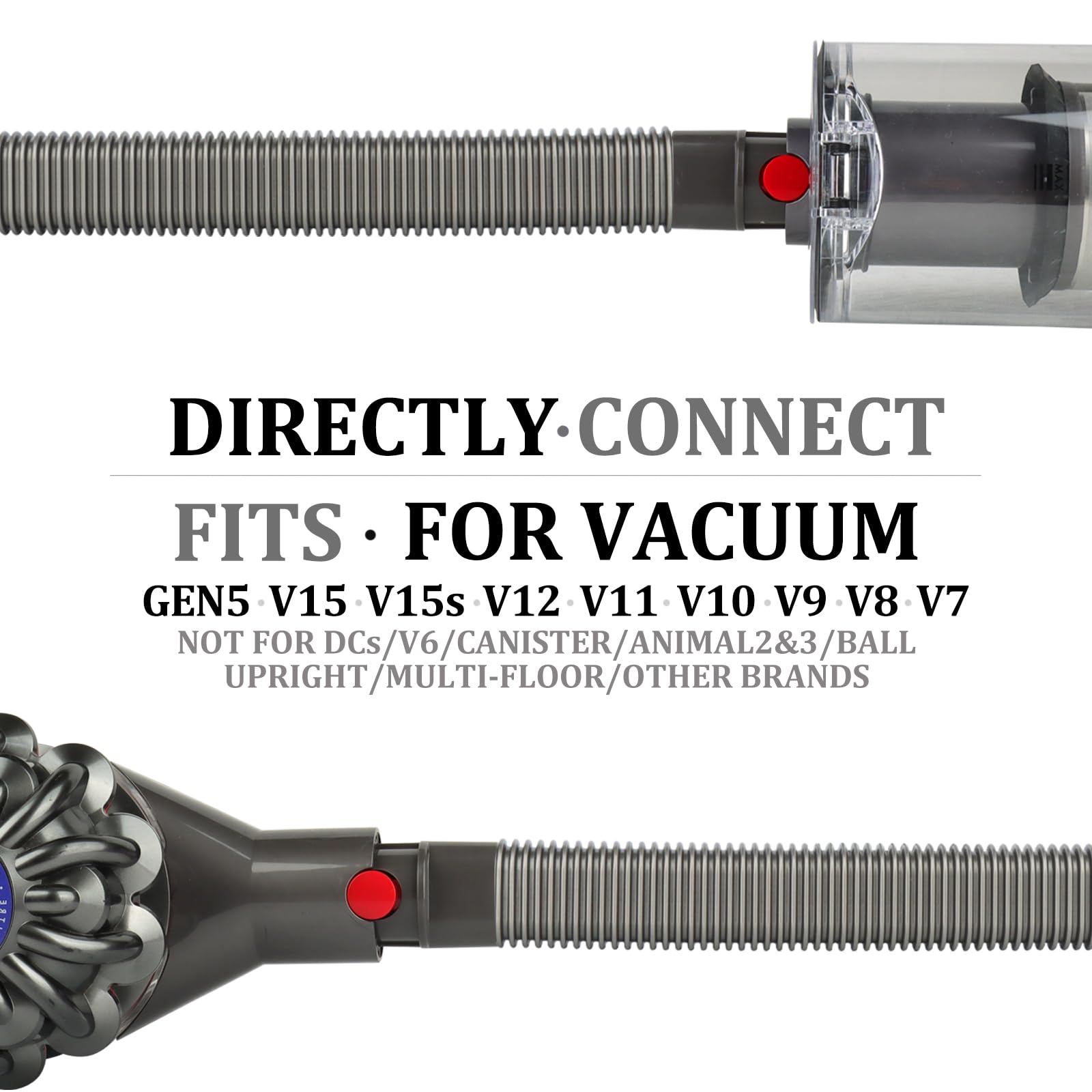 Dryer Vent Cleaner Hose Vacuum Attachments for Dyson GEN5 V15 V15s V12 V11 V10 V9 V8 V7 Detect Absolute Cyclone Outsize Slim Vacuum Cleaner Nozzle Crevice Flexible Lint Removal Tool