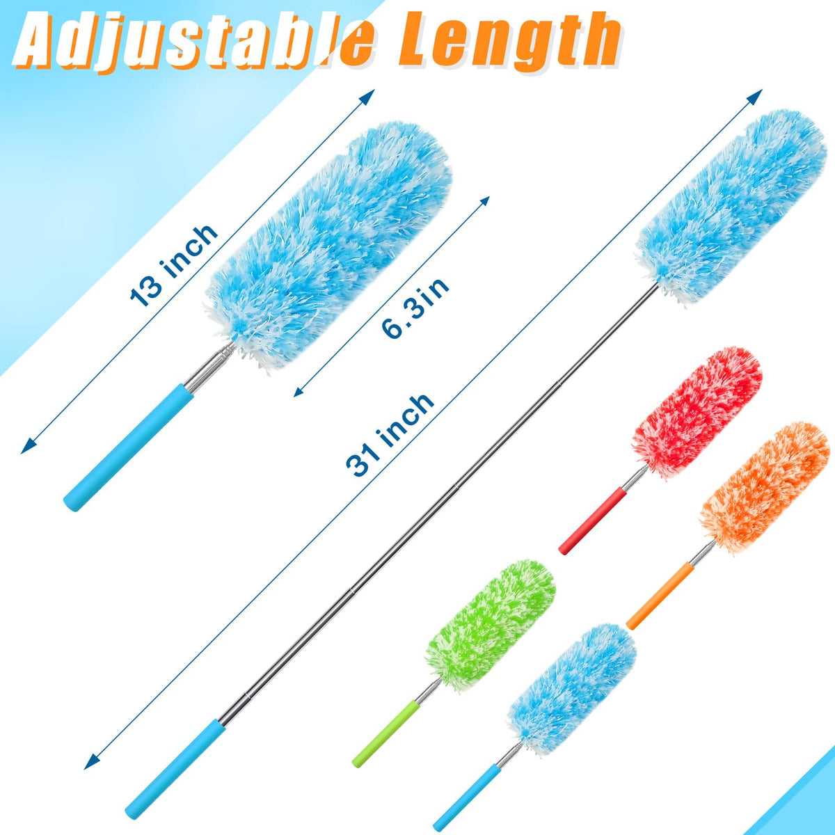 12 Pcs Microfiber Feather Duster for Cleaning