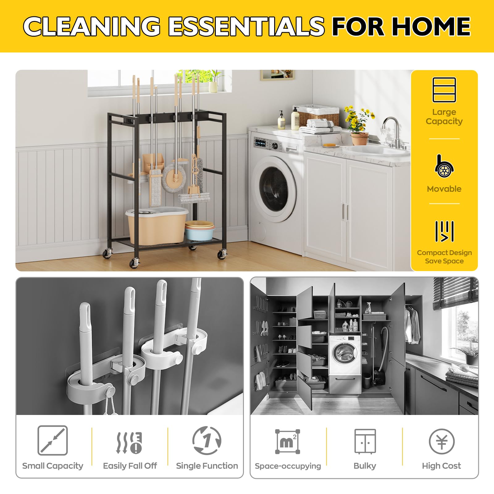 Broom And Mop Holder