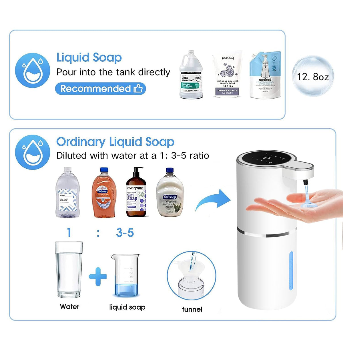 Automatic Liquid Soap Dispenser Bathroom Kitchen Dish Liquid Body Shampoo Shower Gel Hand Free Liquid