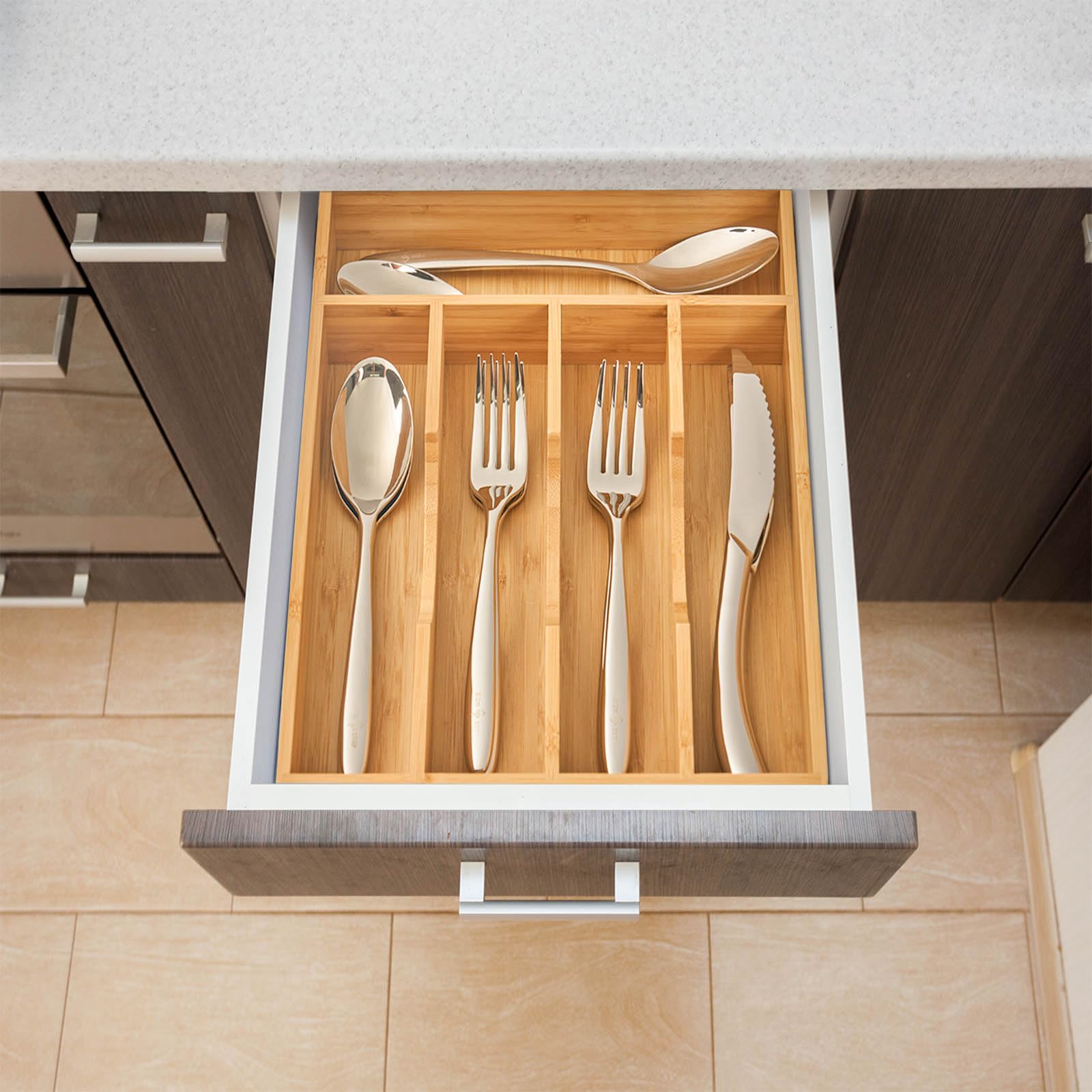 Bamboo Kitchen Drawer Organizer