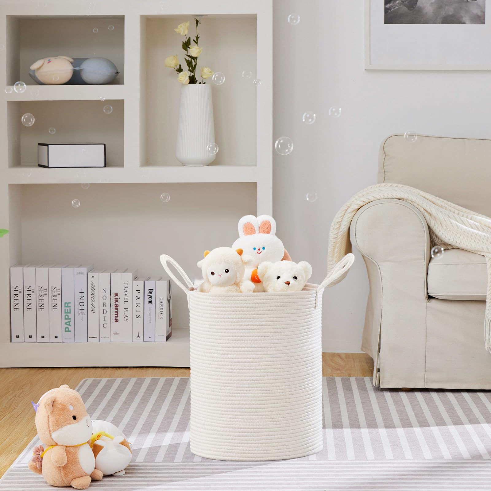 53L Tall Woven Laundry Basket Hamper