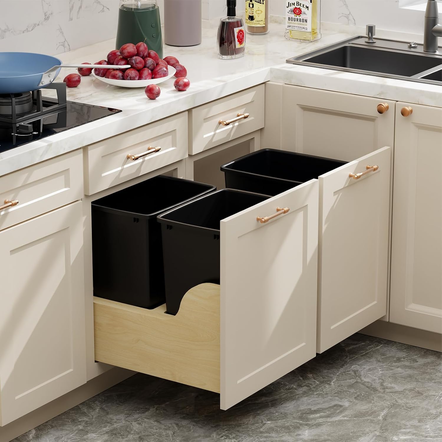 35QT Kitchen Trash Can (2 Count)