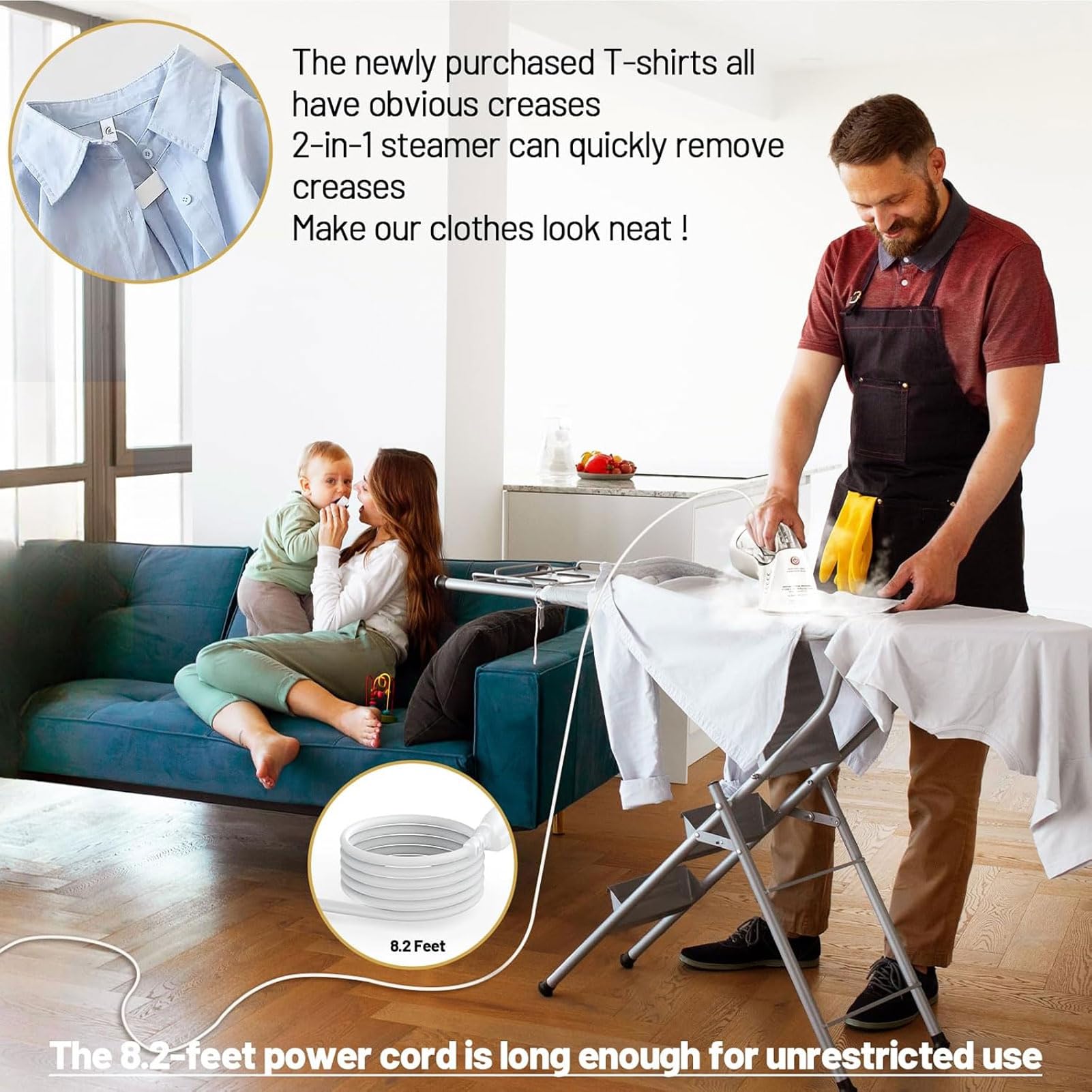 Steamer ＆ Iron 2 in 1 for Clothes